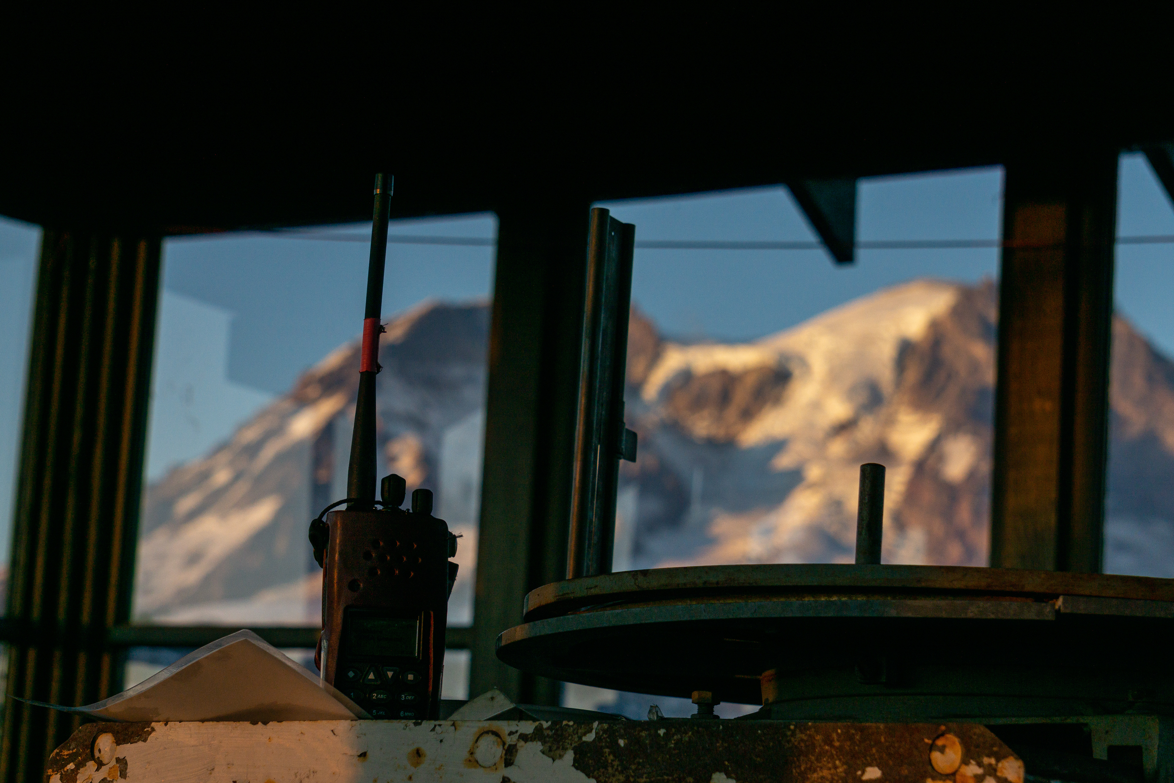 A Rangers radio in Gobblers Knob Lookout. Mt. Rainier