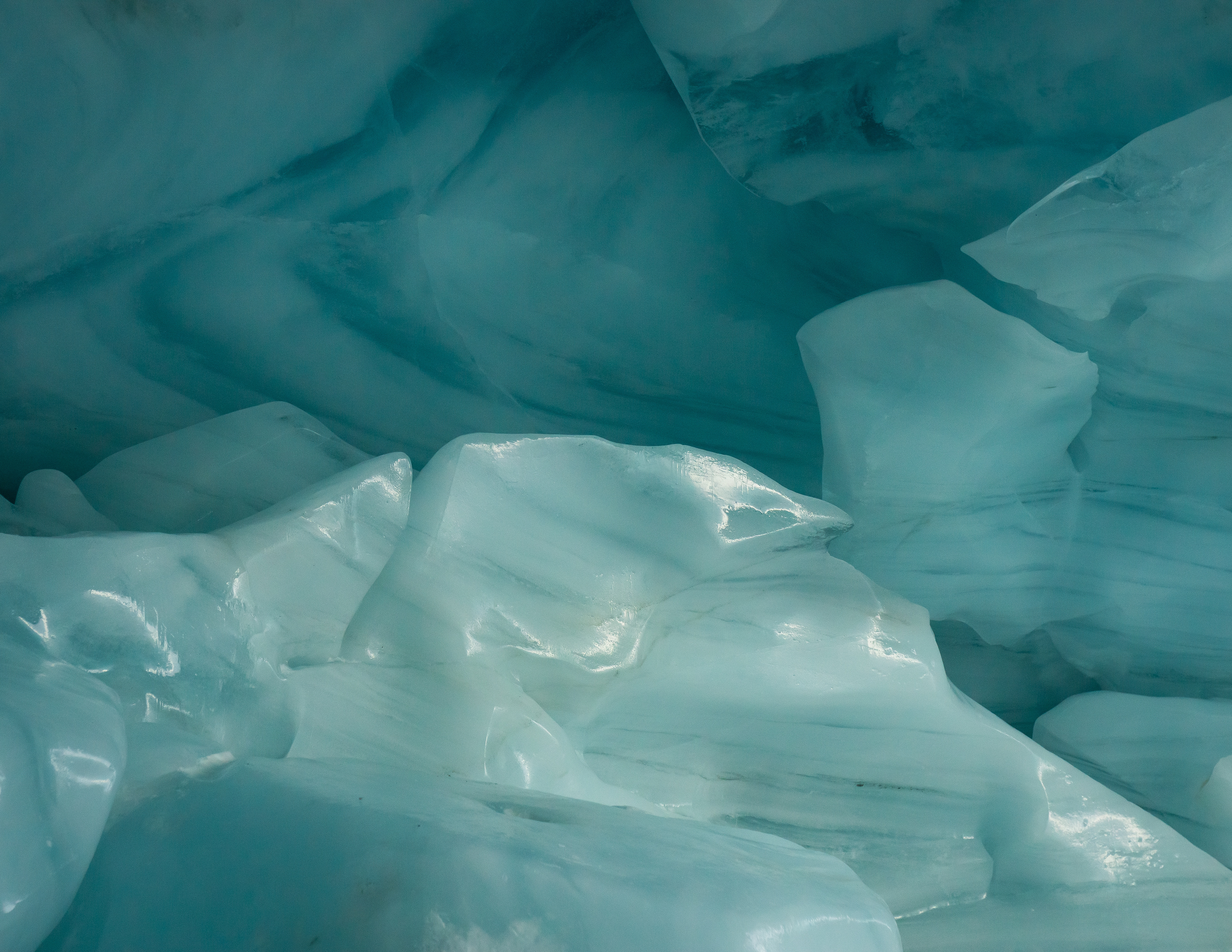 Inside a glacial ice cave, Whistler, Canada