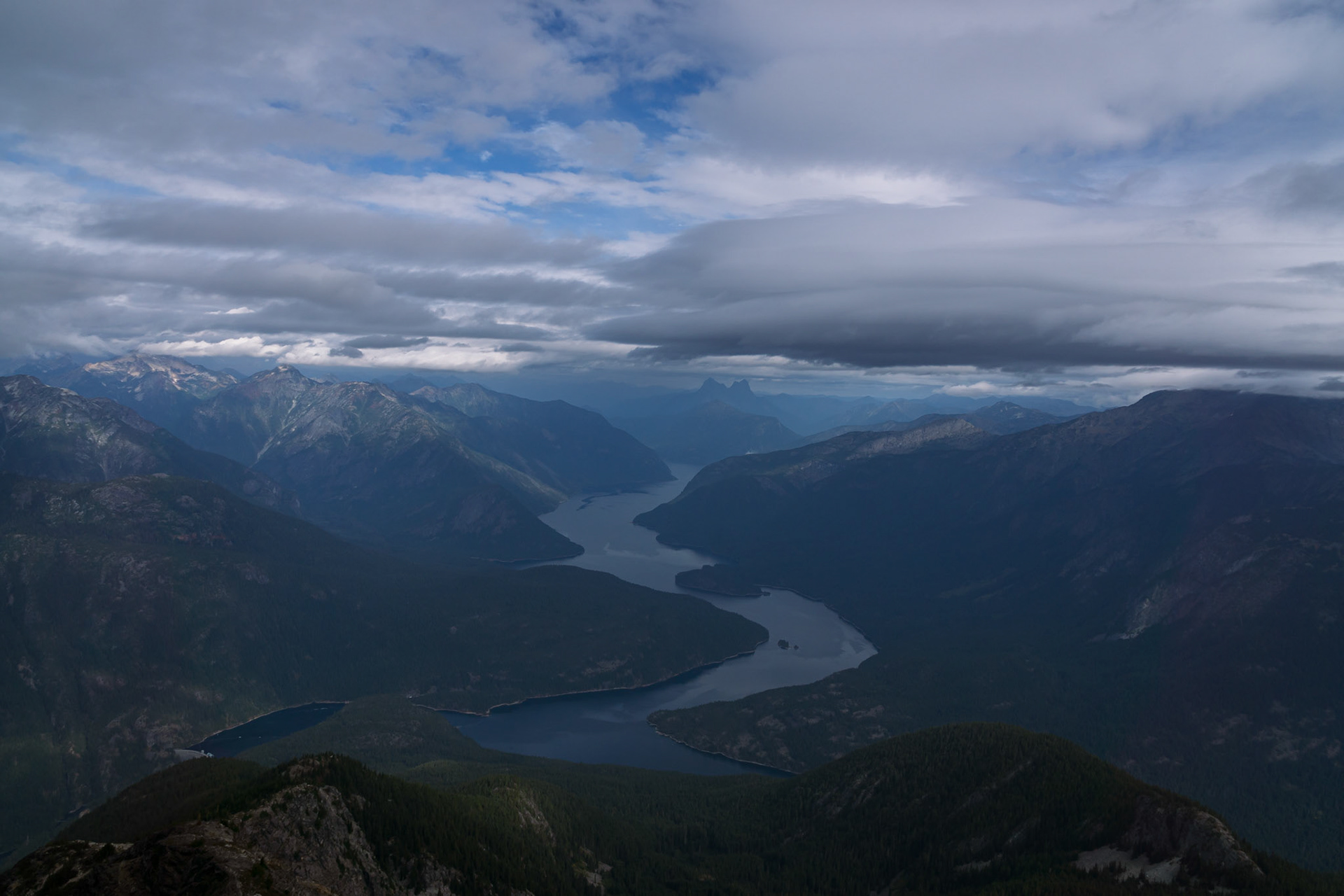 Summit of Ruby Mountain overlooking Ross Lake and Hozomeen