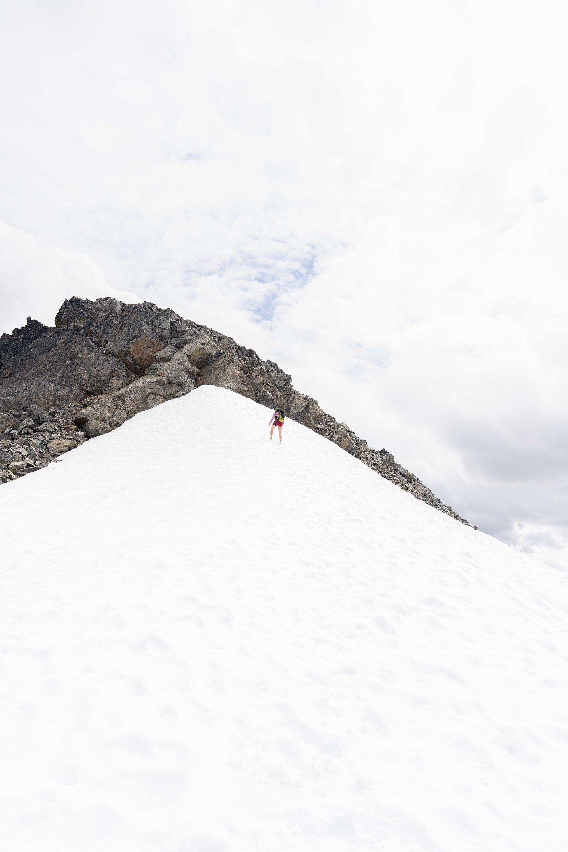Small snow field along the ridge