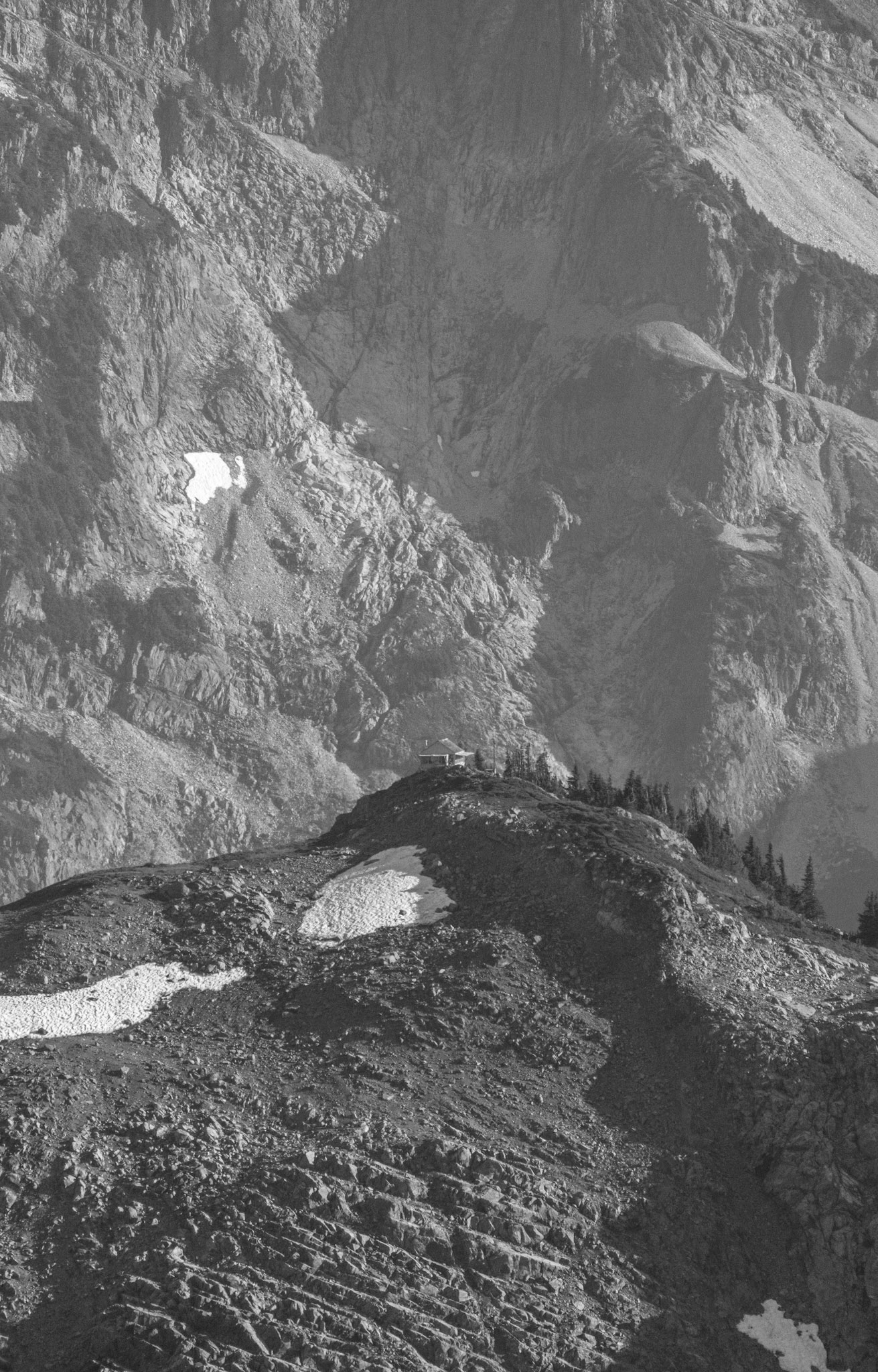 Copper Ridge Lookout as seen from a nearby summit