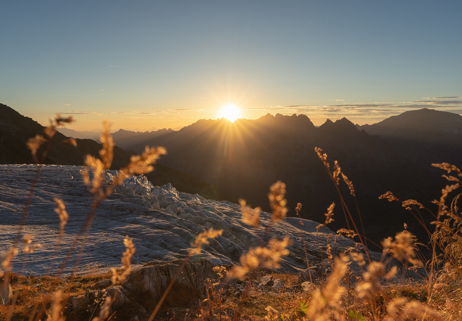 Sunset over the Glacier du Tour