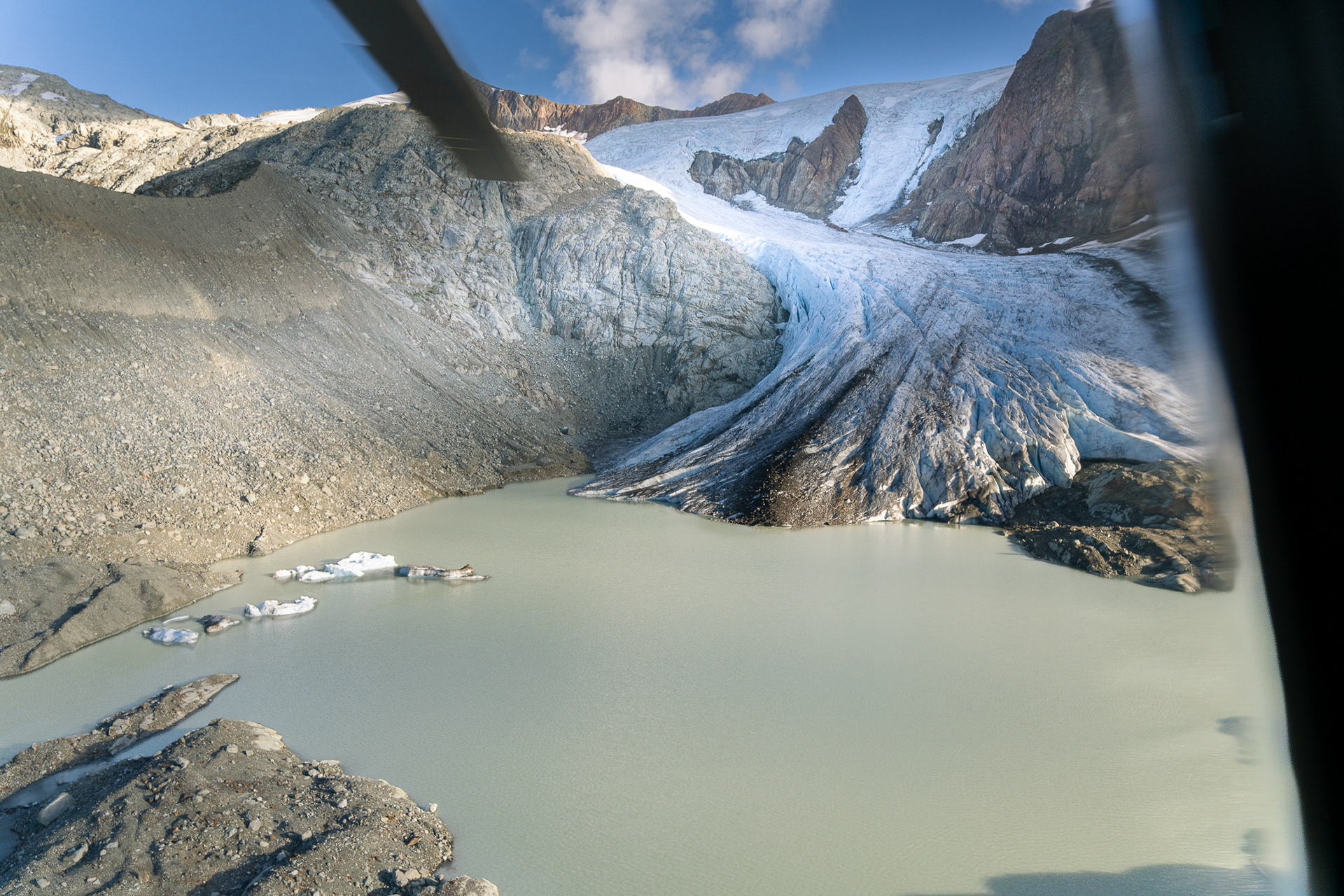 Overlord Glacier terminus and the newly formed lake