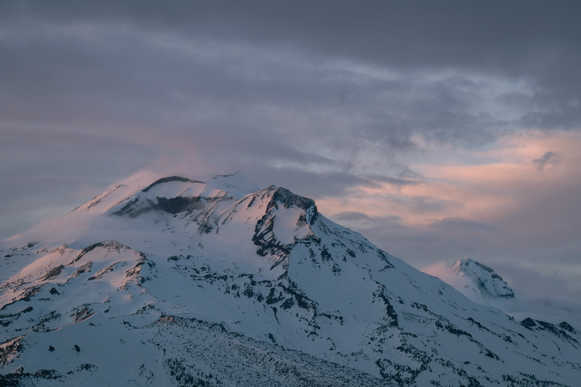 South and Middle Sister at sunset