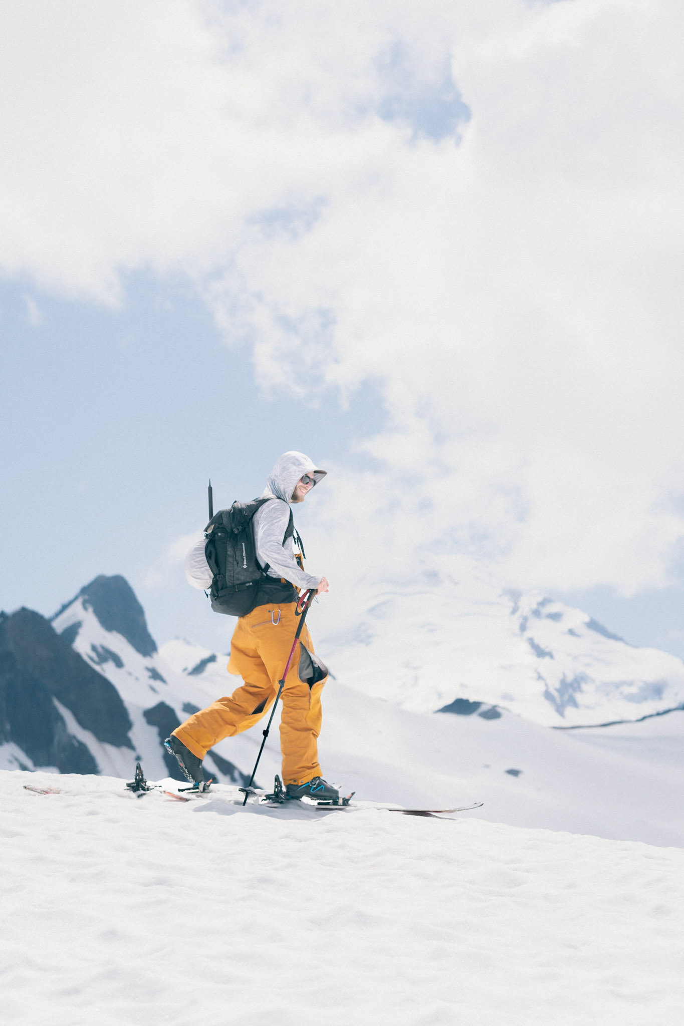 Luke approaching Coleman Pinnacle