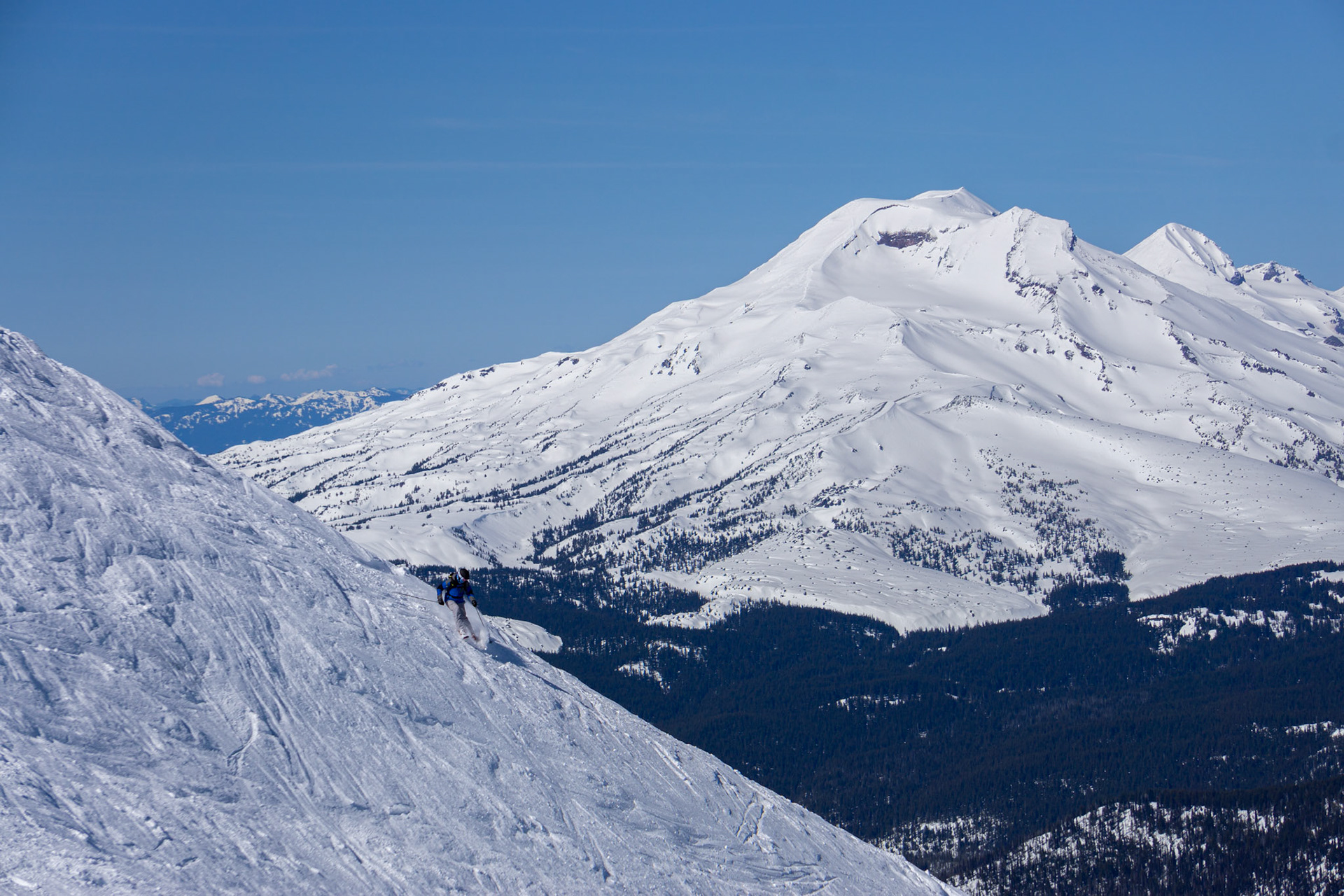 Skier on Mt. Bachelor's cirque