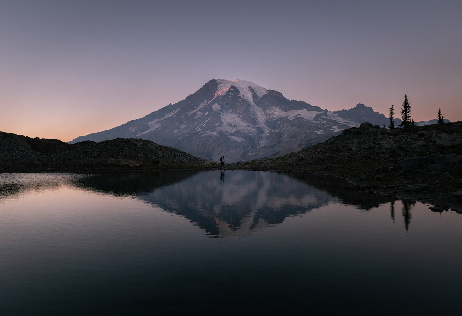 Mt. Rainier at sunset