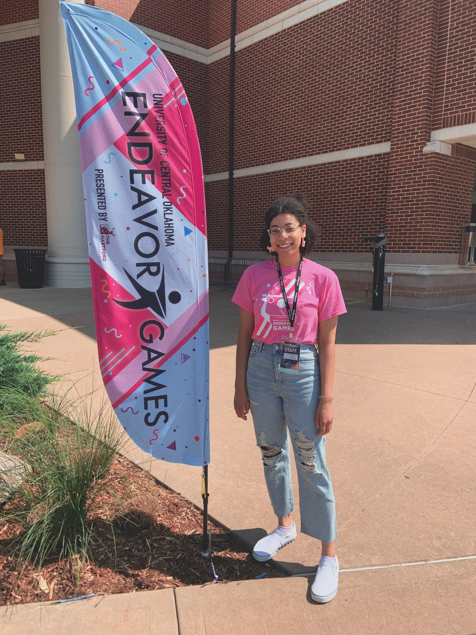 Event Staff T-shirt and Event Feather Banner