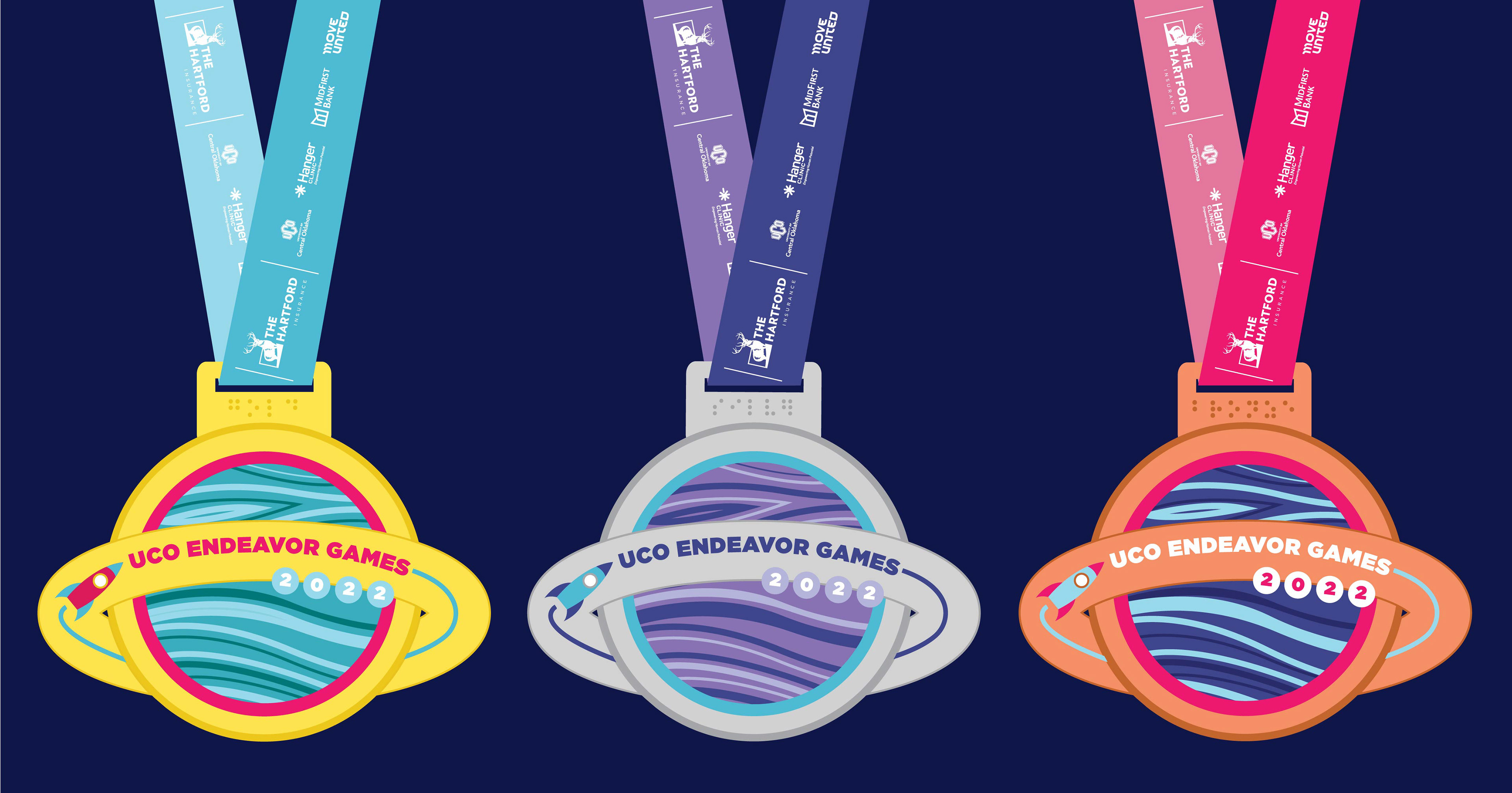 Gold, Silver, and Bronze Medal Artwork