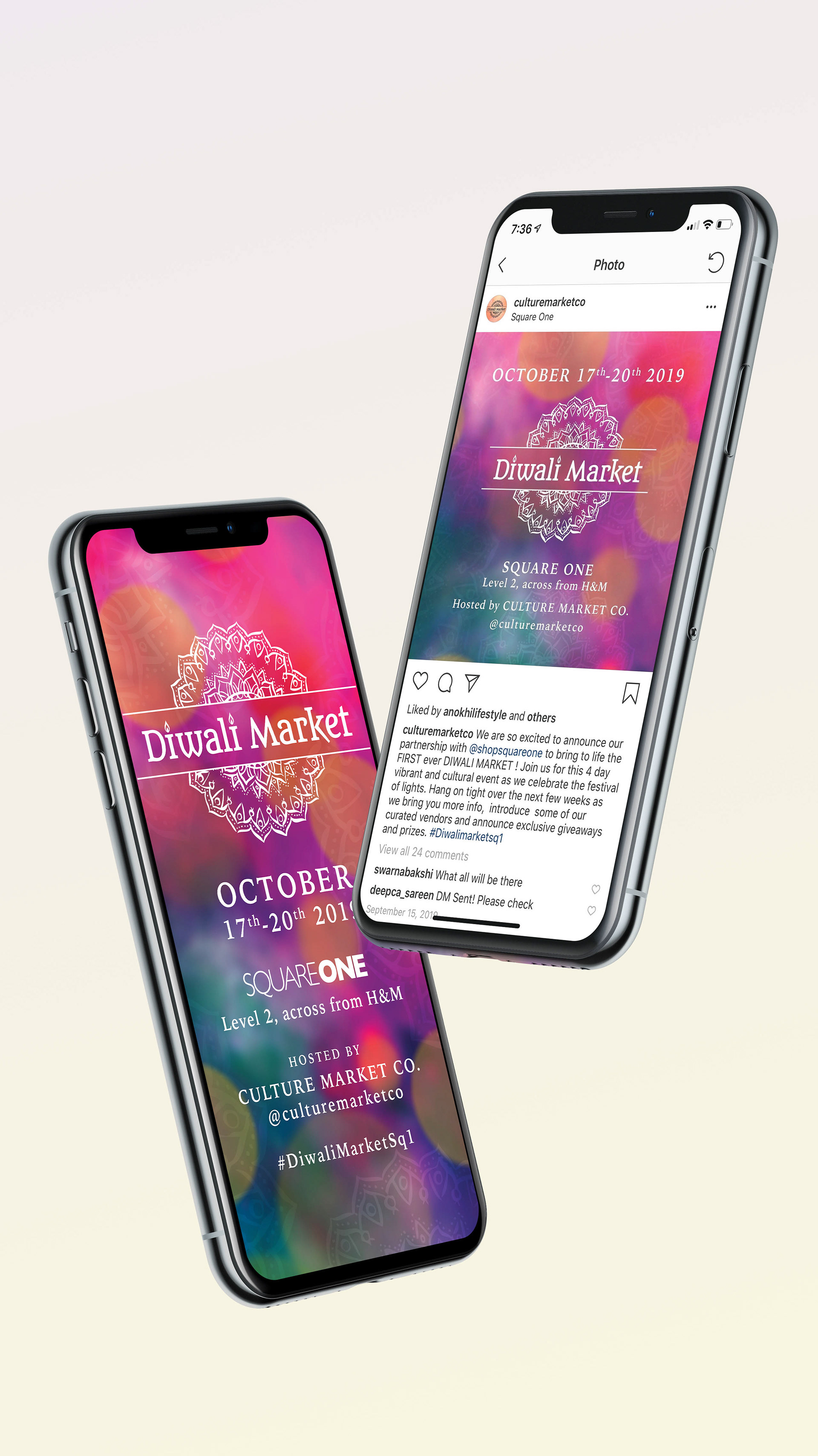 Vibrant social media posts