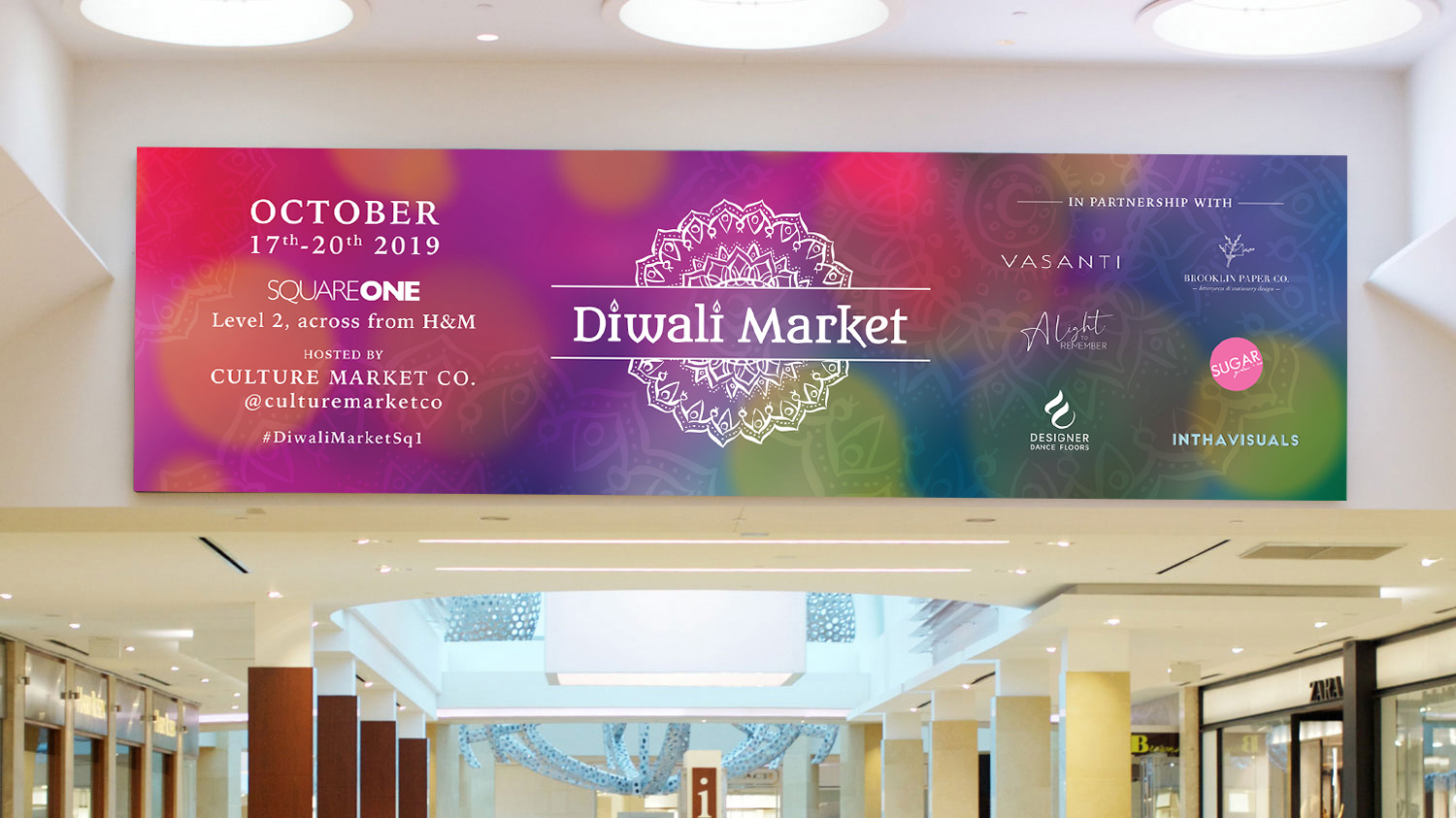 Square One mall digital wall signage