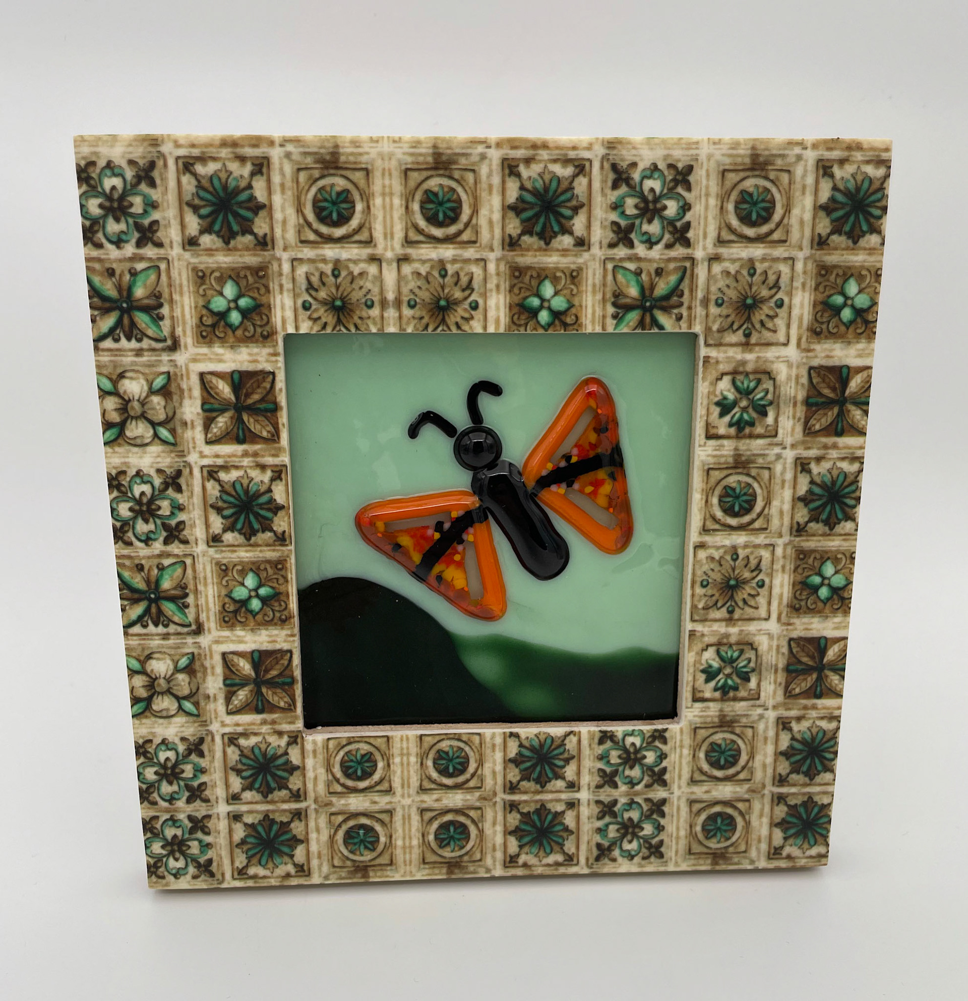 Framed Fused Glass Tile