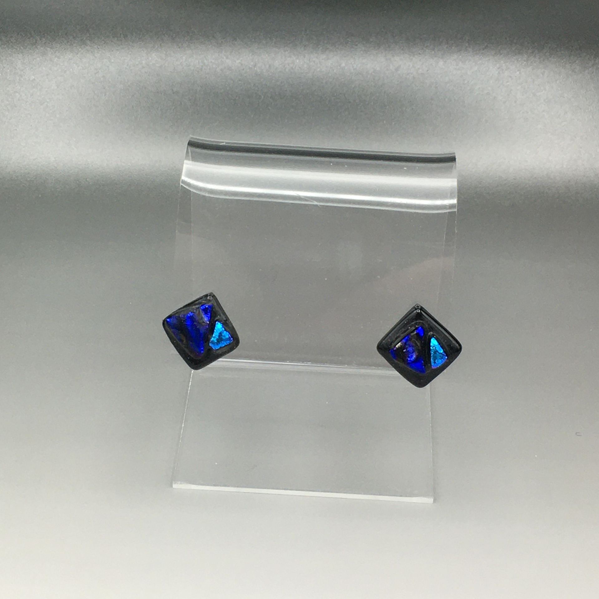 Blue Dichro Earrings