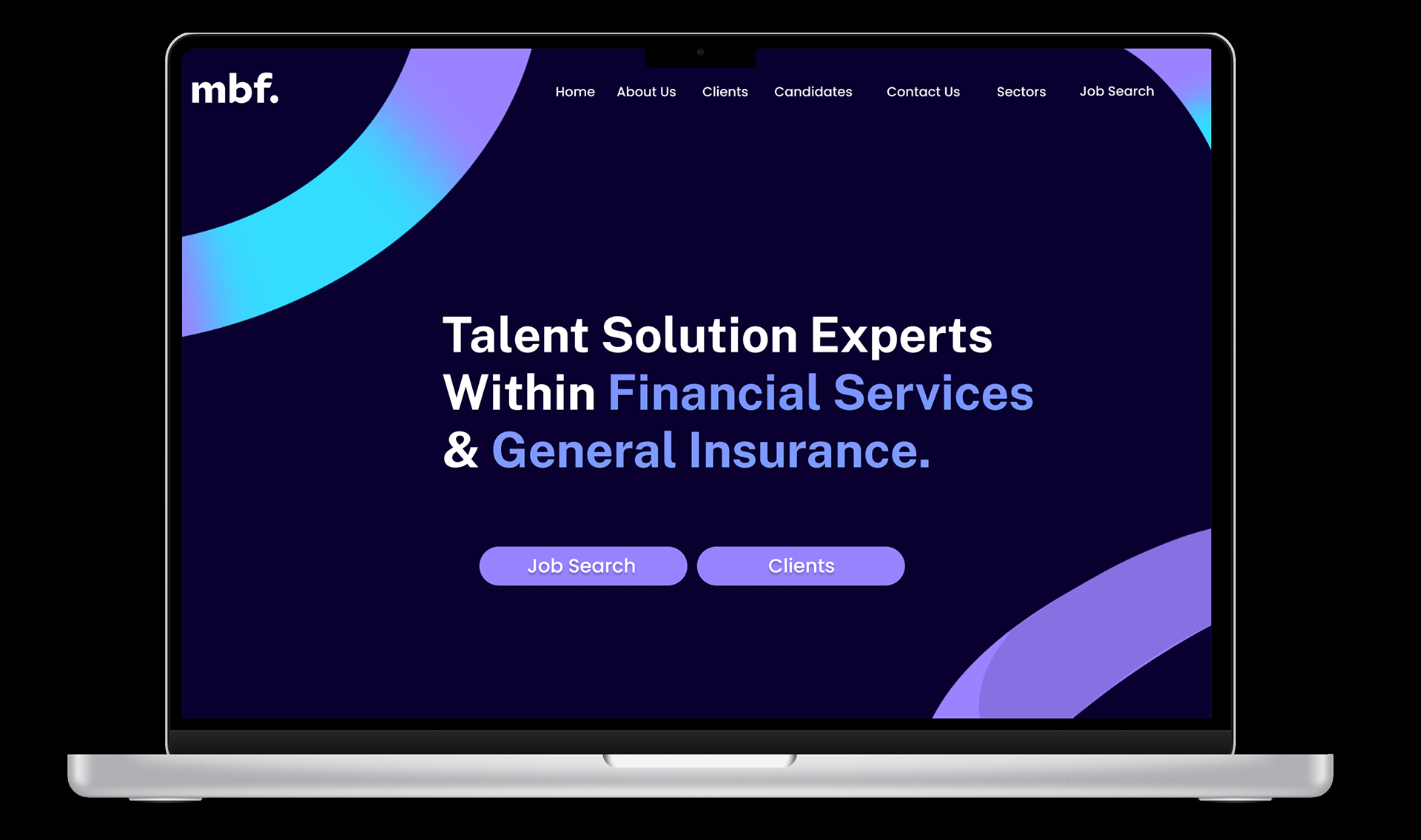 mbf. landing page mockup