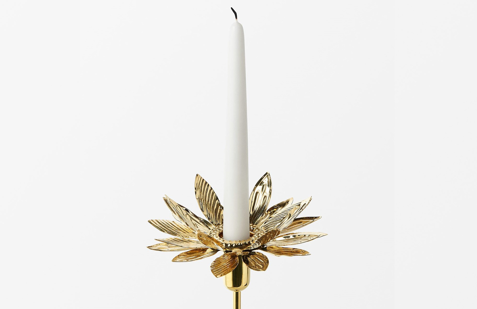 Product image of a brass sunflower candle ring designed by Sam Wilde.