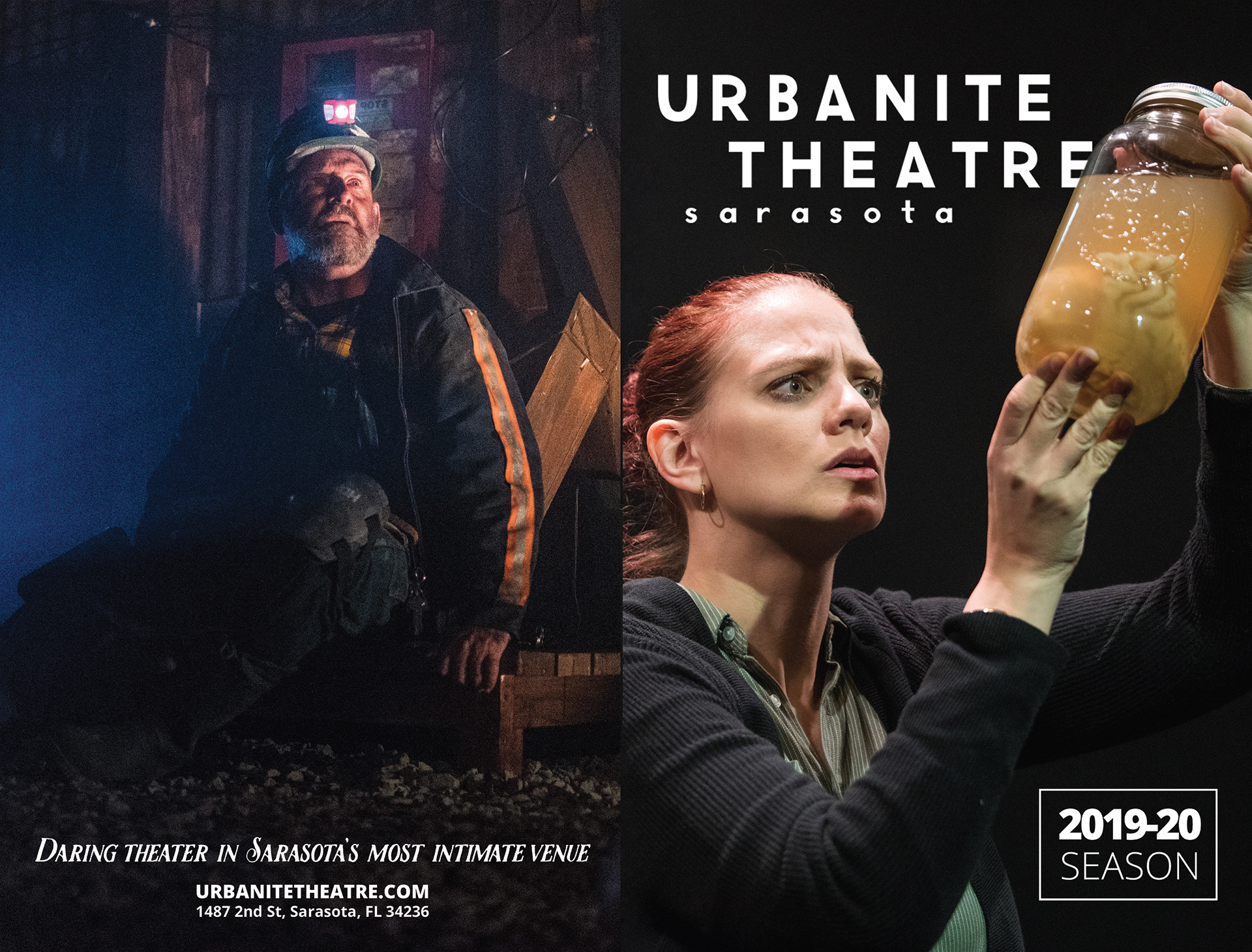 Season brochure - back and front cover spread, Urbanite Theatre