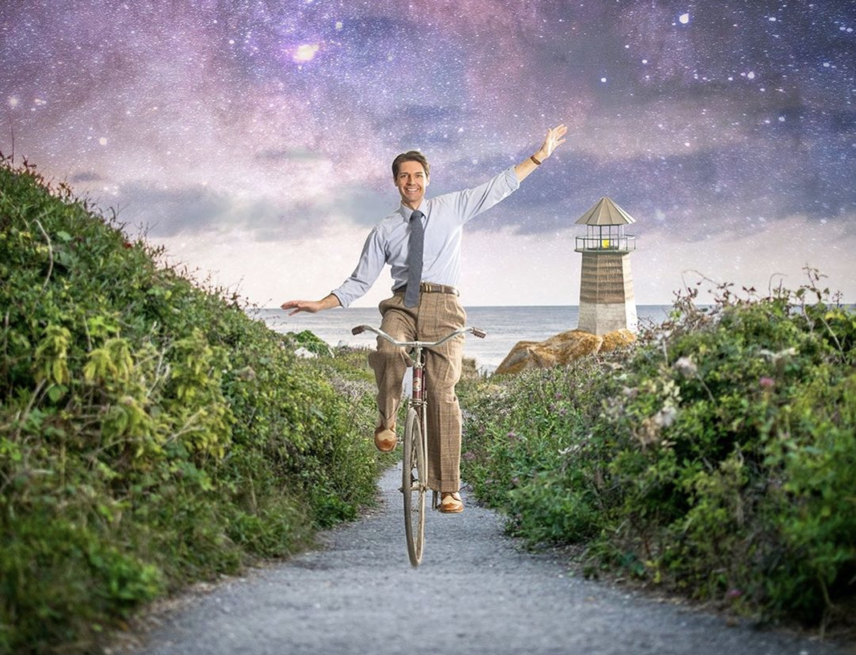 Digital collage using pre-production photography by John Revisky and free images from unsplash.com for Dog Days Theatre