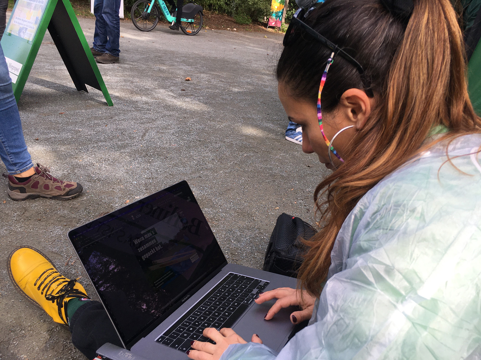 me working on site during photo shooting for World Cleanup Day