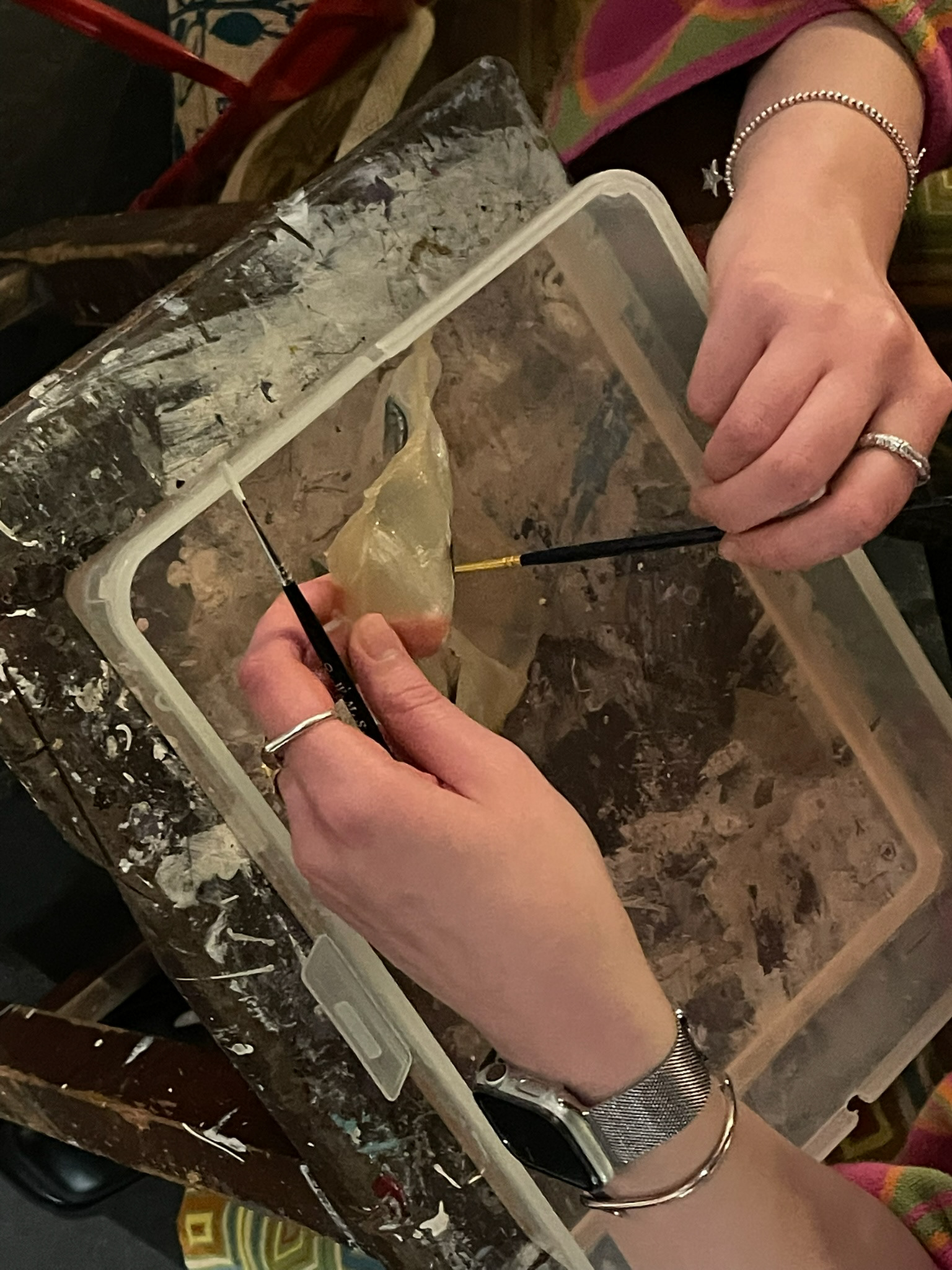 bioplastic in water bath during exhibition