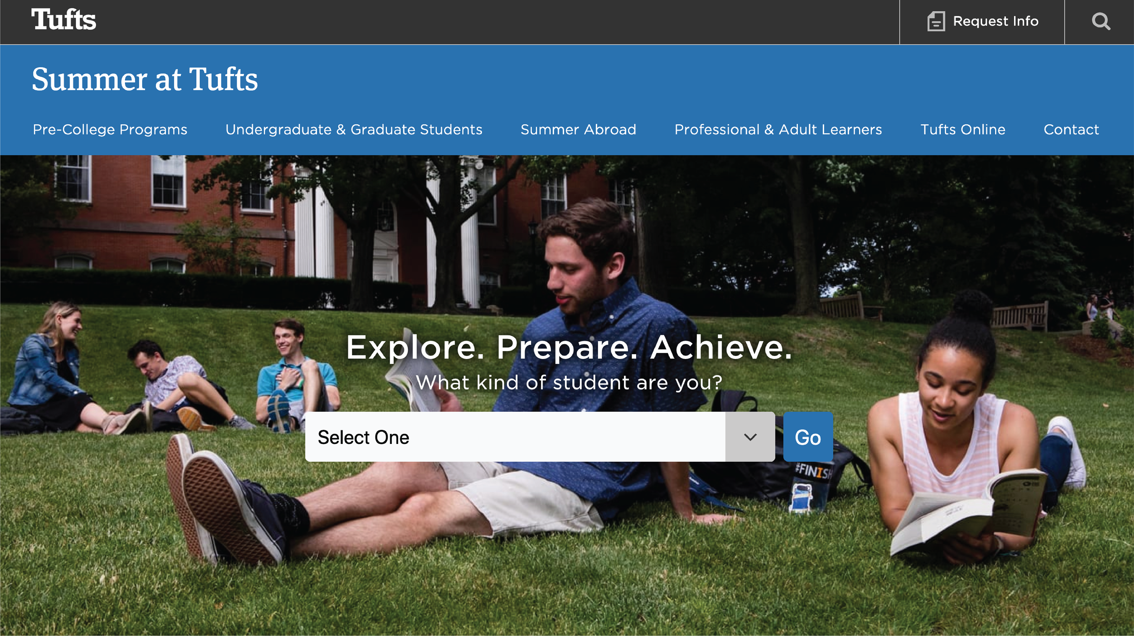 Updated Marketing Site for Summer at Tufts