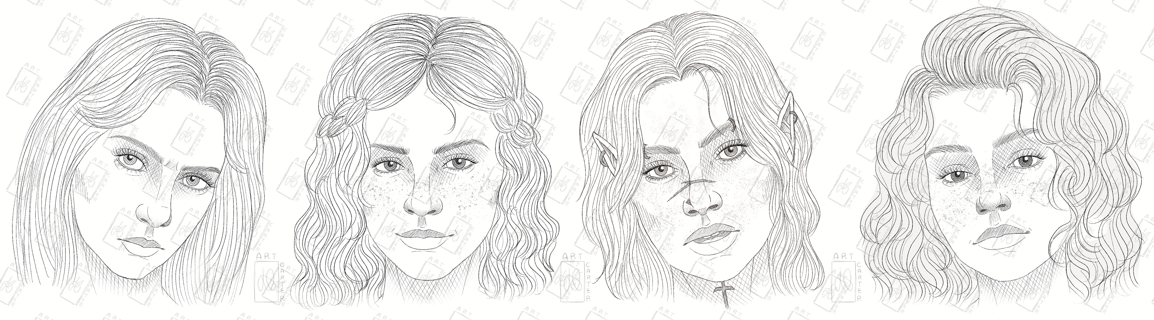OC Portraits [Theo Bainbridge - Isla Walsh - Farrah Glenvar - Natalie Drake]