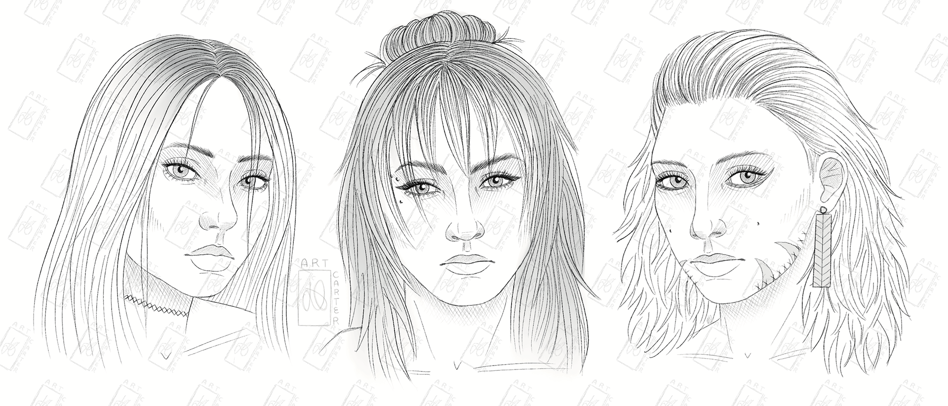 OC Portraits [Mineyo Ginnivan - Rin Kyutoku - Chika Hoki]