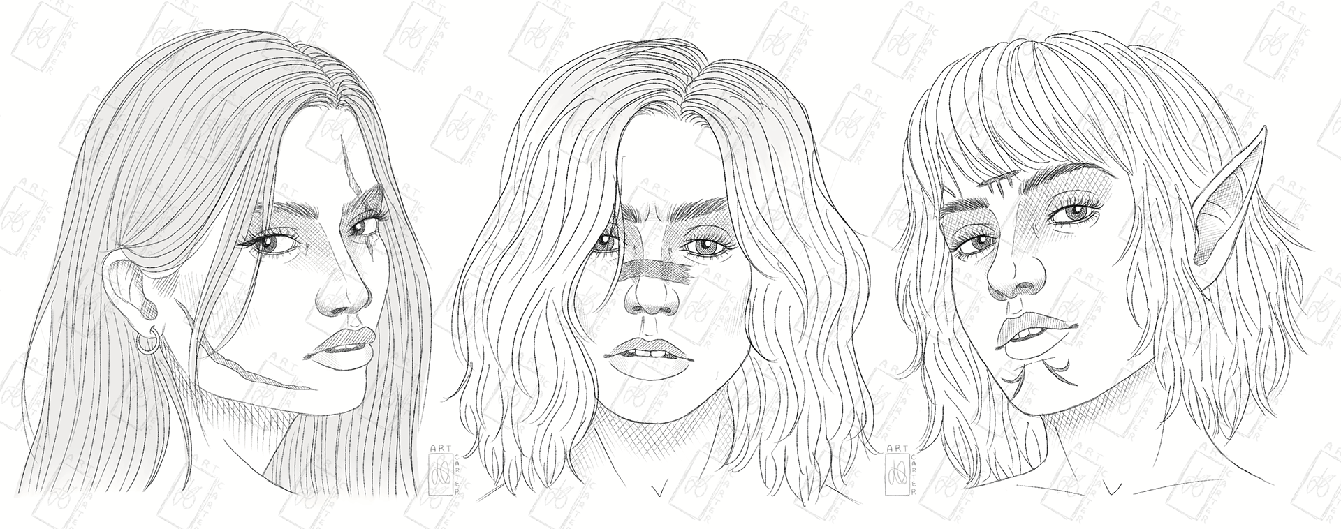 OC Portraits [Yavanna Trevelyan - Willow Hawke - Lyna Mahariel]