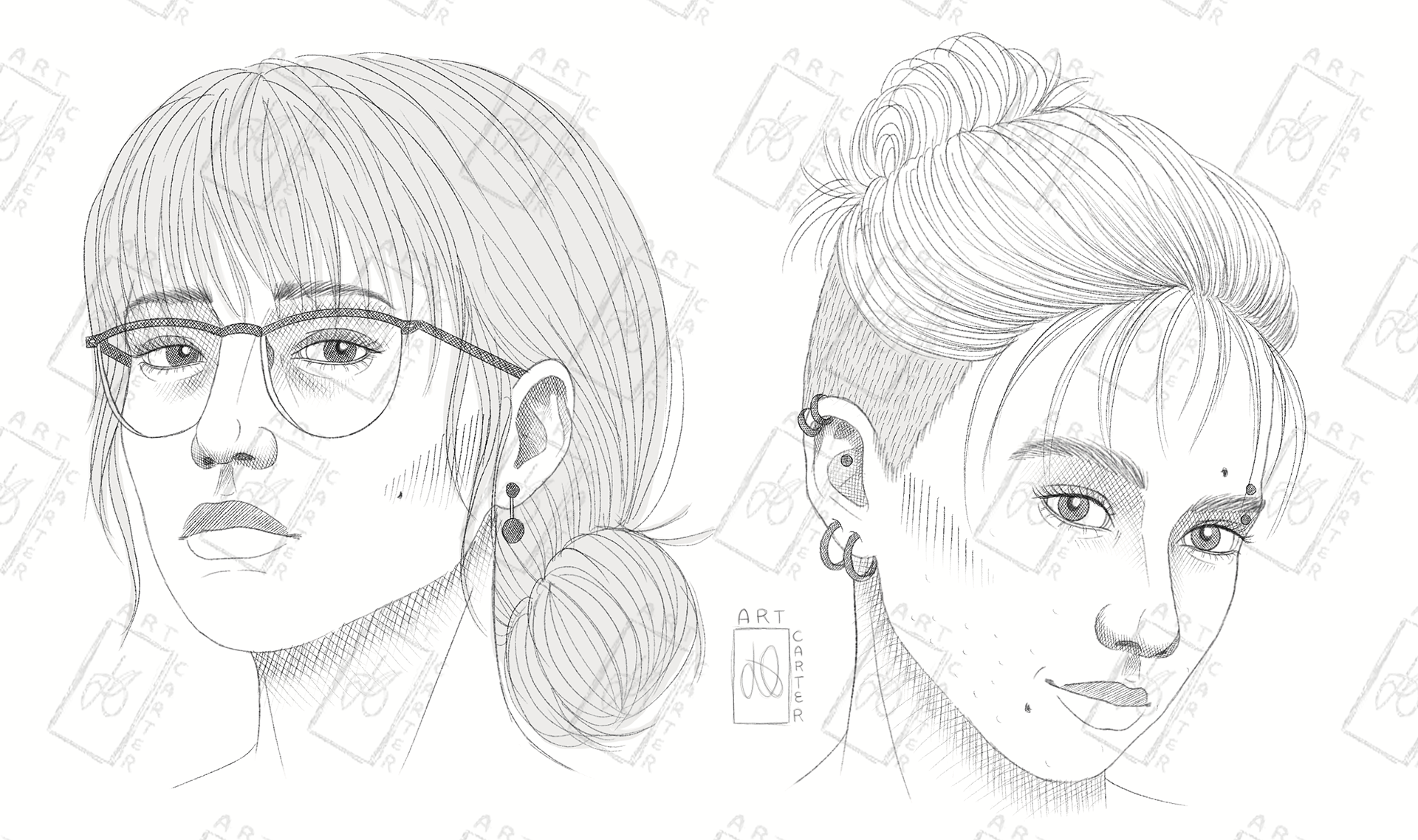 OC Portraits [Saeka + Poko Rikihisa]