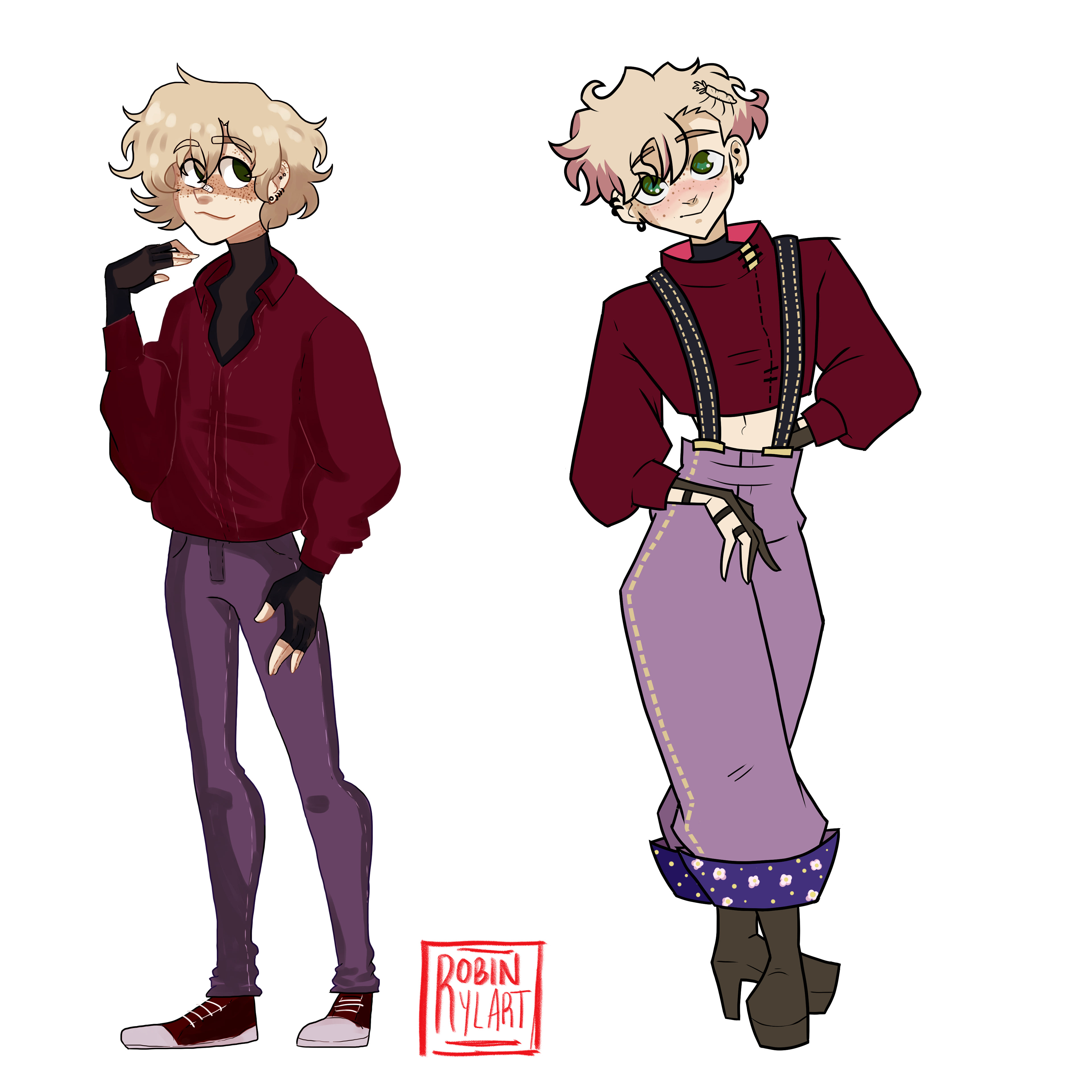 Draw this again challenge. A blonde figure smiling looking at the camera