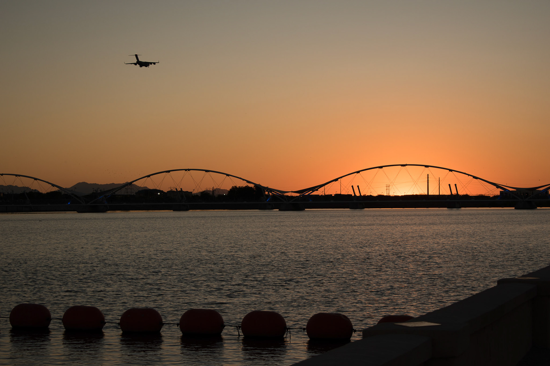 Arizona sunset over Tempe Lake