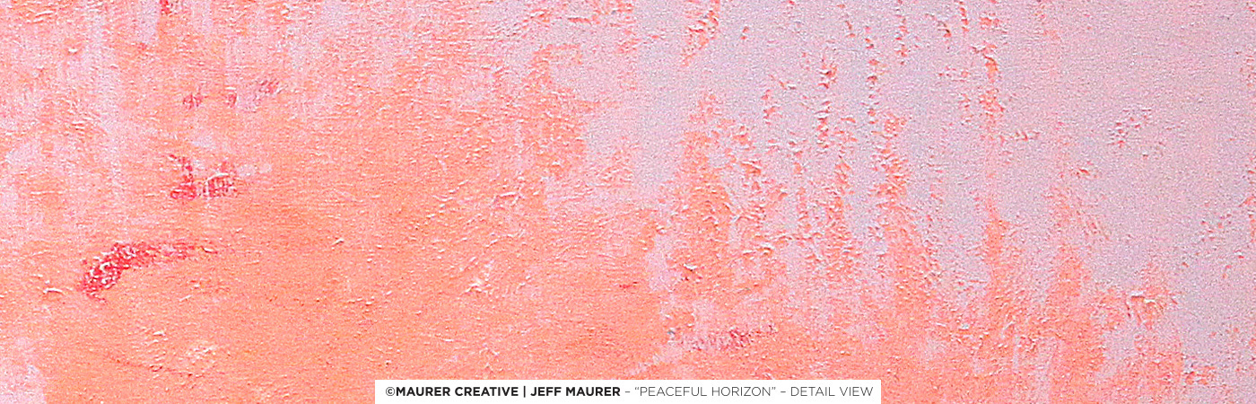 Another detail view, showing the warm blue coming down from the top edge of the painting, like a fog enveloping the warmth below, creating a sense of peace and comfort.