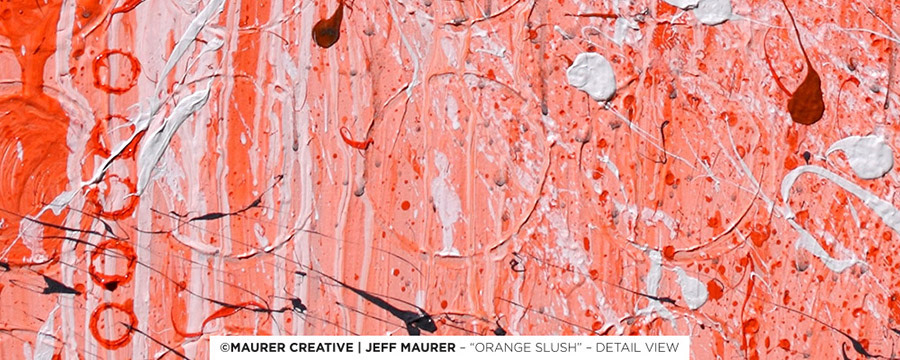 This painting reminds me of the cool and refreshing orange slush drink, icy and melting as it gets warmer... every sip and every look is refreshing!