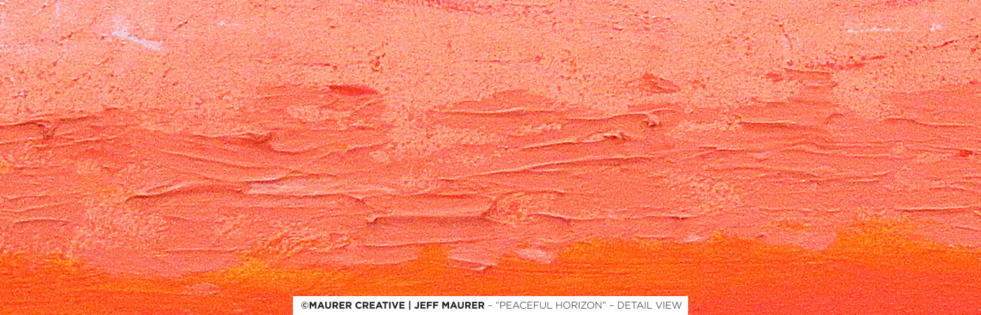 A detailed view of the texture on the horizon line in this abstract modern artwork by Jeff Maurer.