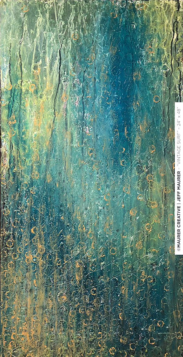 Vintage Surf is an abstract modern acrylic painting by Jeff Maurer / Maurer Creative, and is available for purchase.