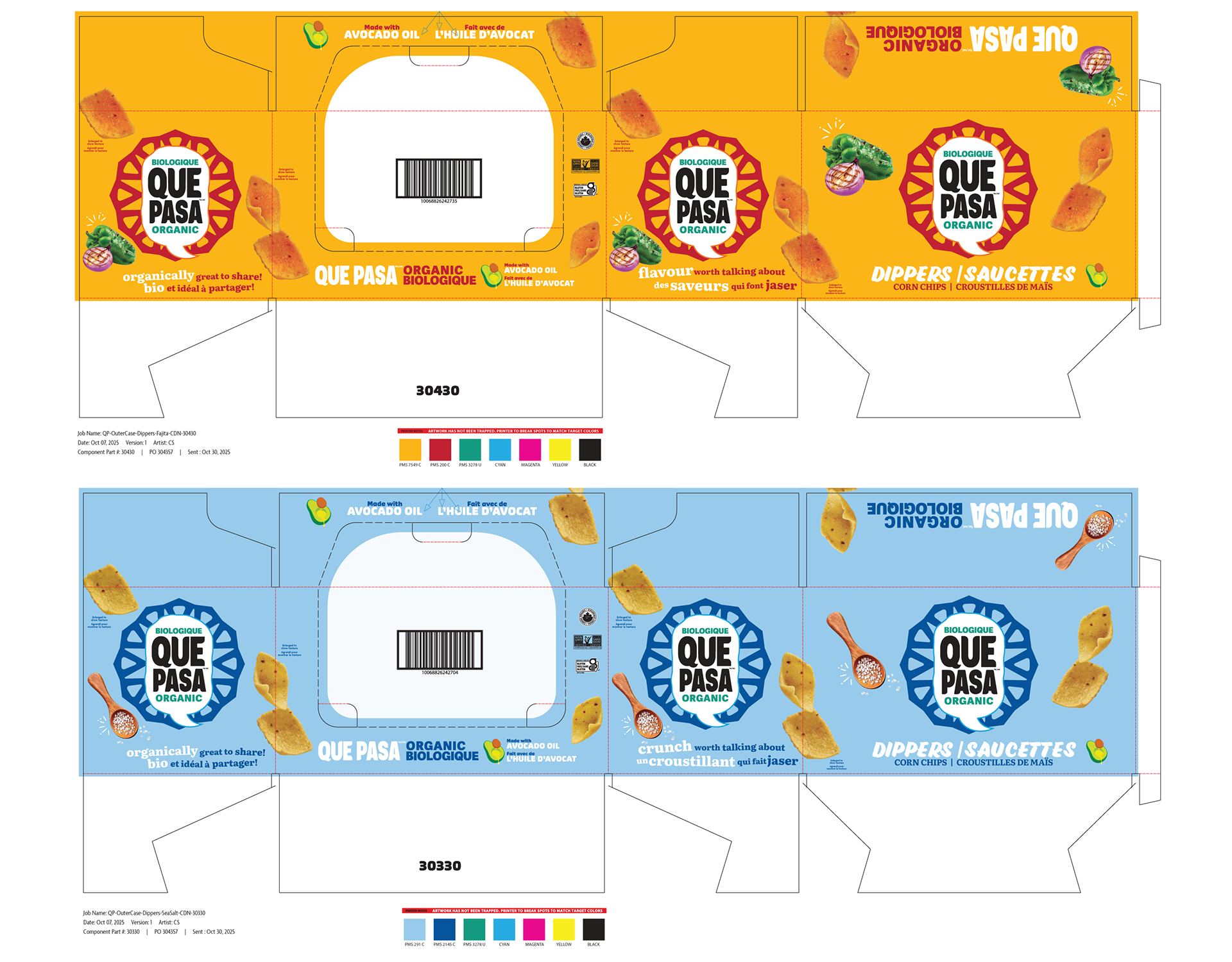 2025 - Nature’s Path | Vancouver, BC | Case Que Pasa Dippers Canada - Design and Production by Carla Sarmento
