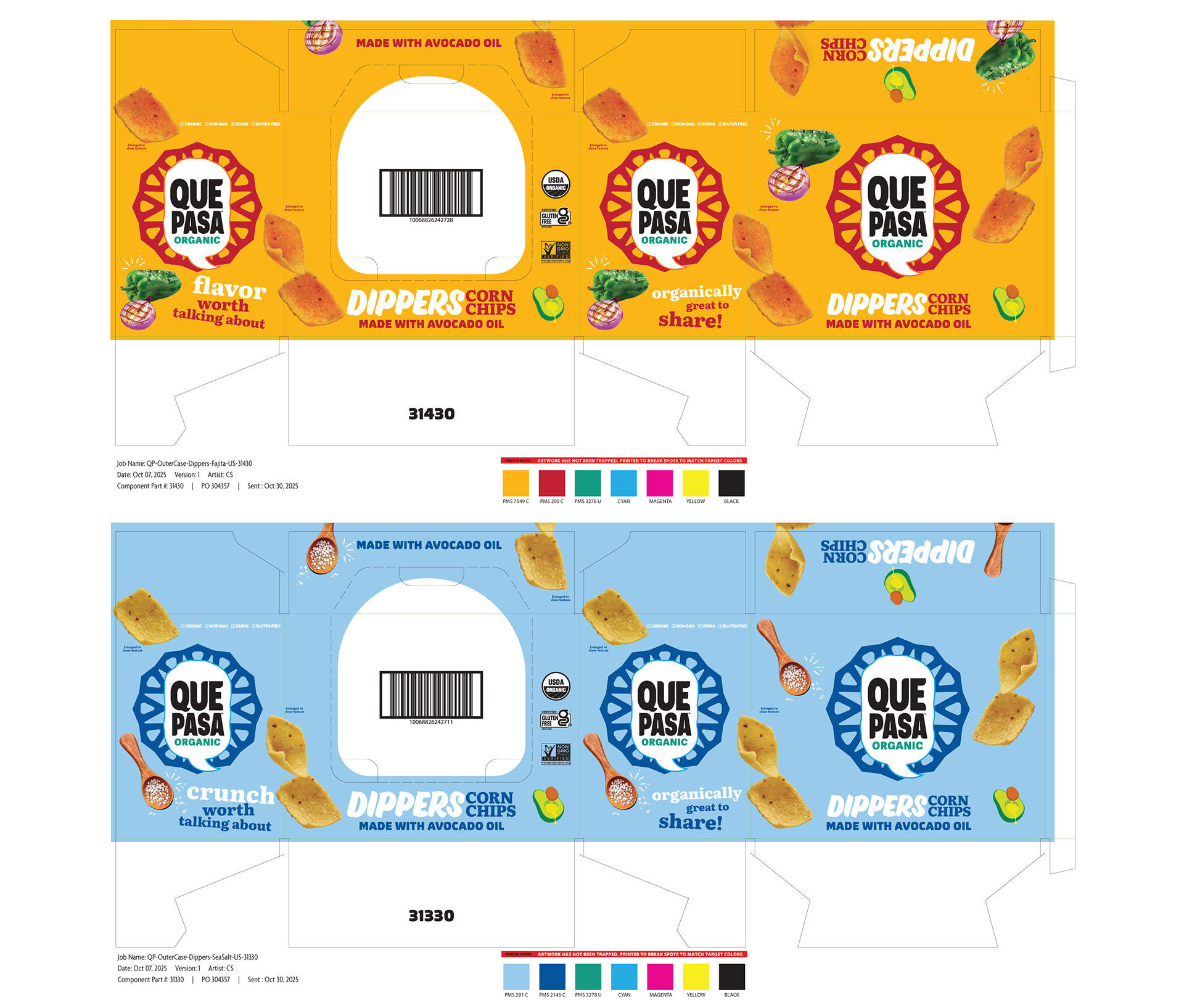 2025 - Nature’s Path | Vancouver, BC | Case Que Pasa Dippers USA - Design and Production by Carla Sarmento