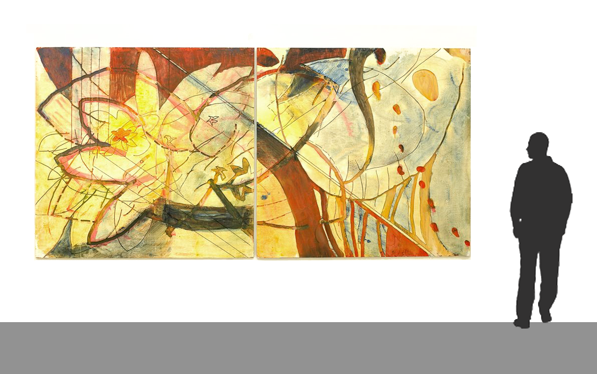 48" x 72" - Acrylic, marker on wood (sold)
