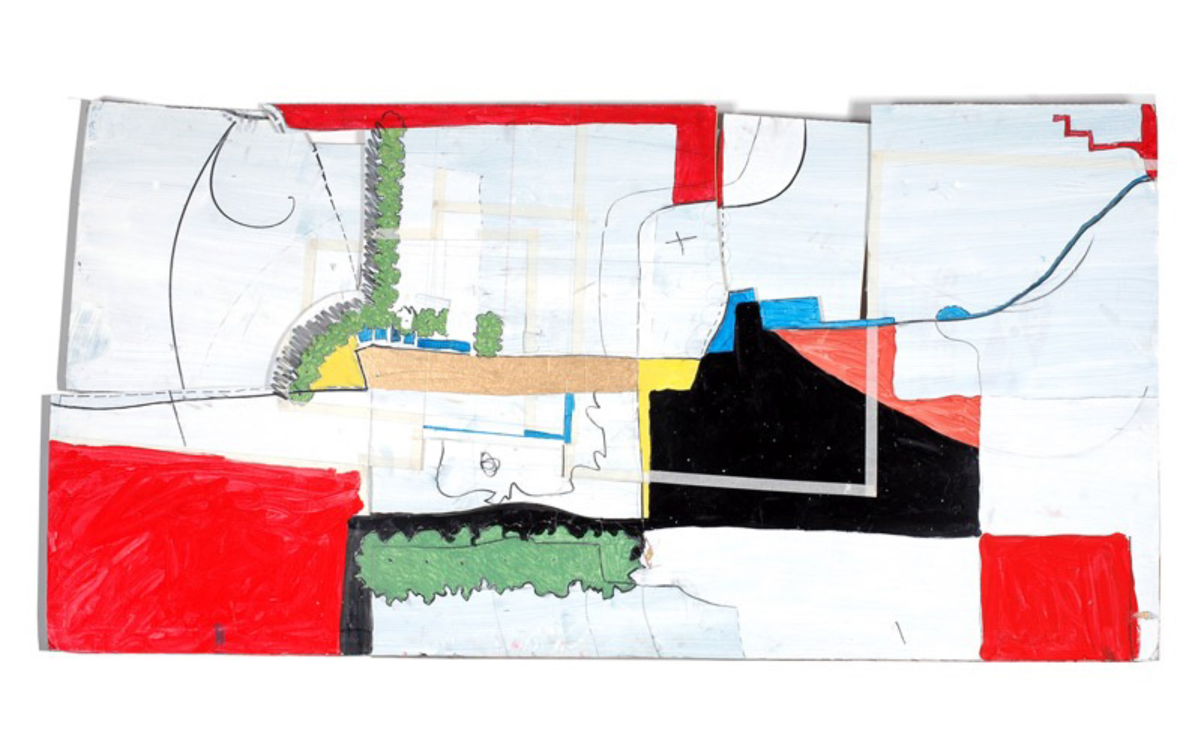 48" x 72" Acrylic, gesso, charcoal on insulation board