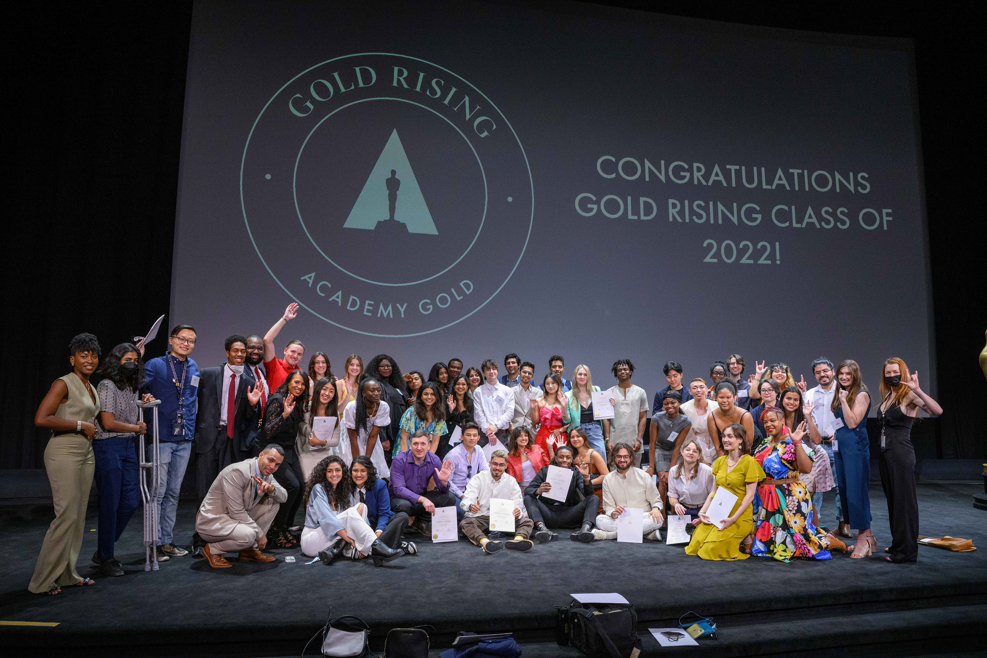 Pavitra Verma and his cohort at the graduation ceremony of the 2022 Academy Gold Rising program at Samuel Goldwyn Theater, Beverly Hills