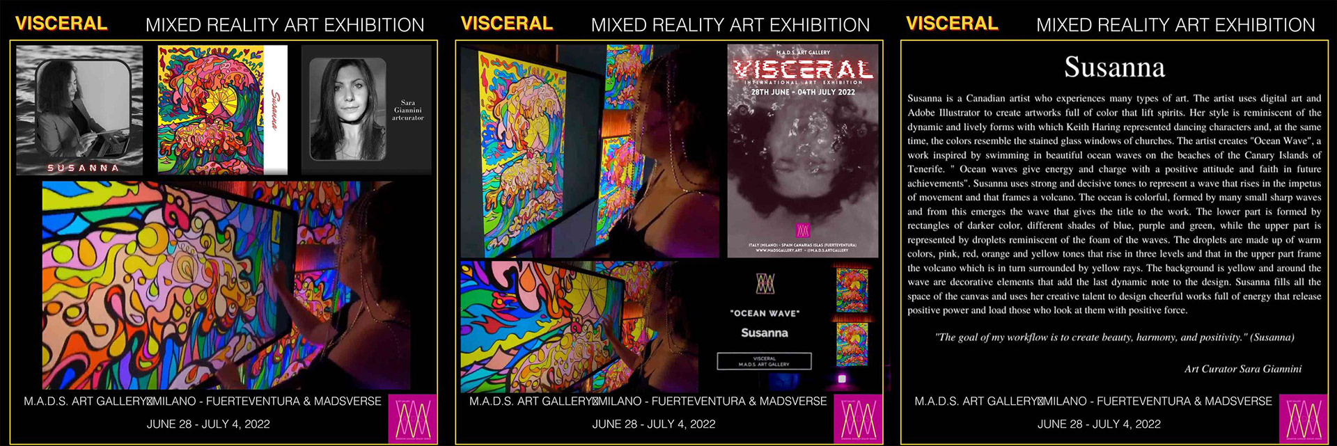 The painting 'Ocean Wave' is featured in the International Mixed Reality Art Exhibition 'Visceral