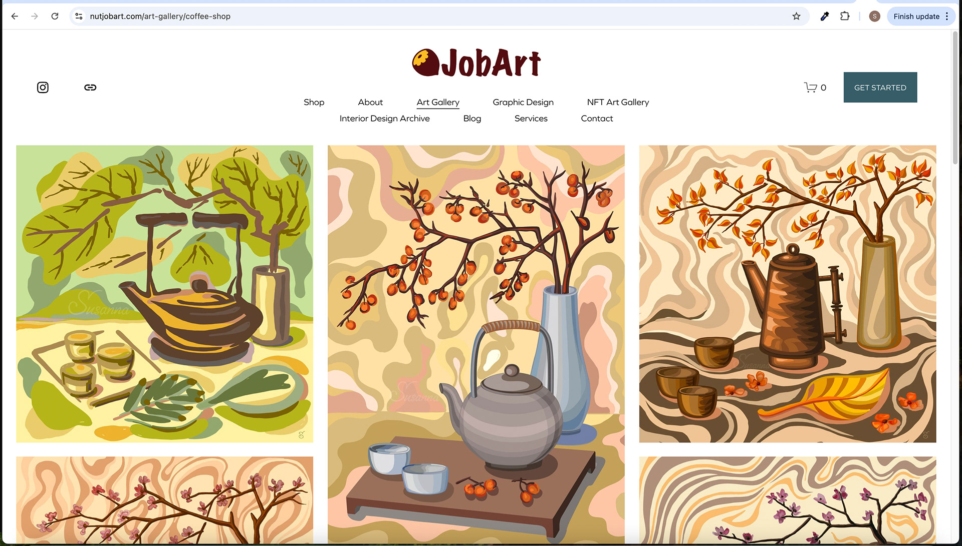 Art Gallery Subpage Screen