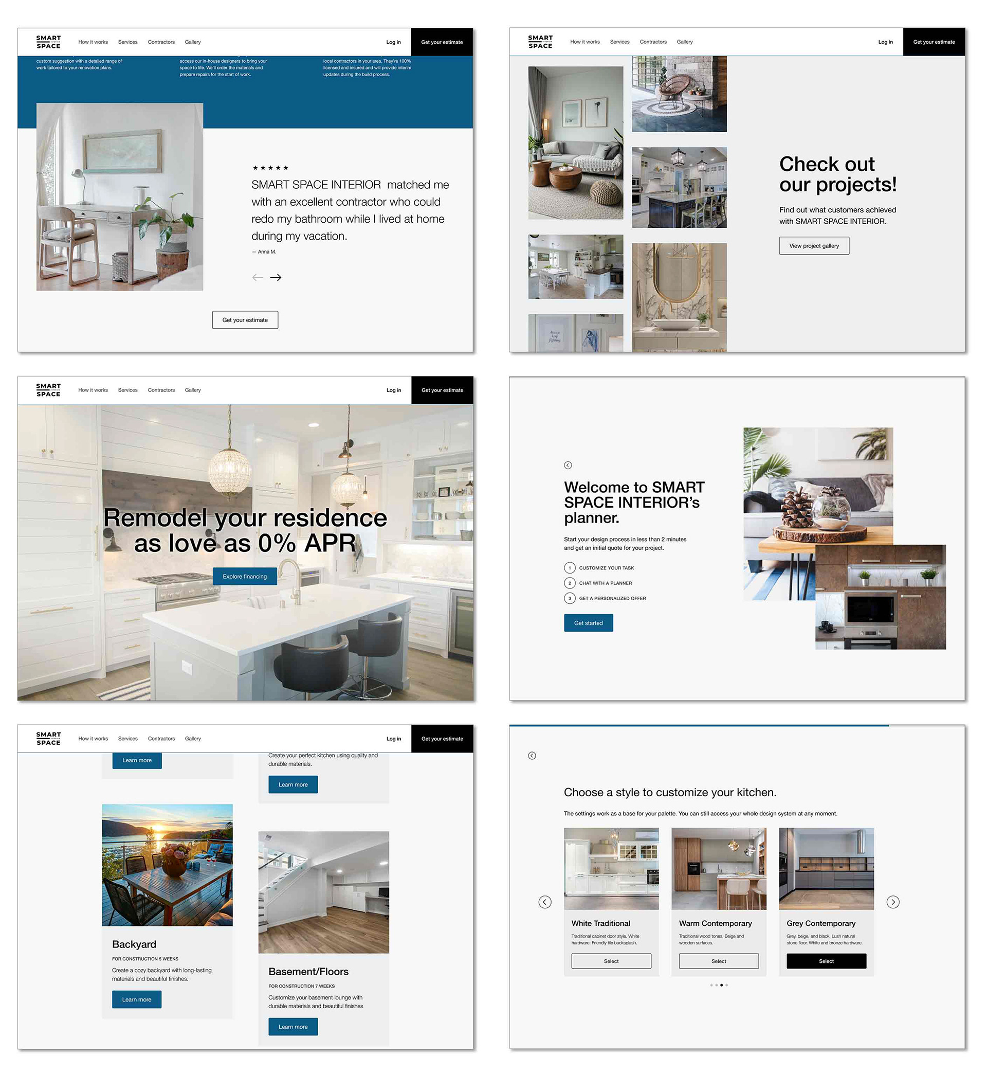 Project Overview - Desktop Screens