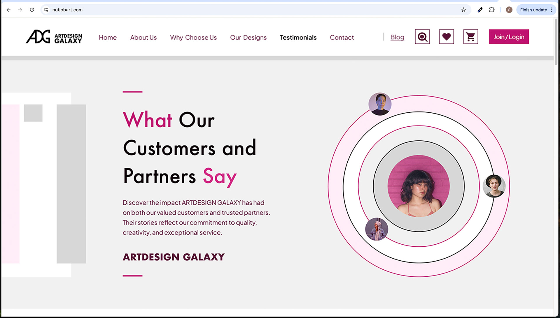 Testimonials Screen