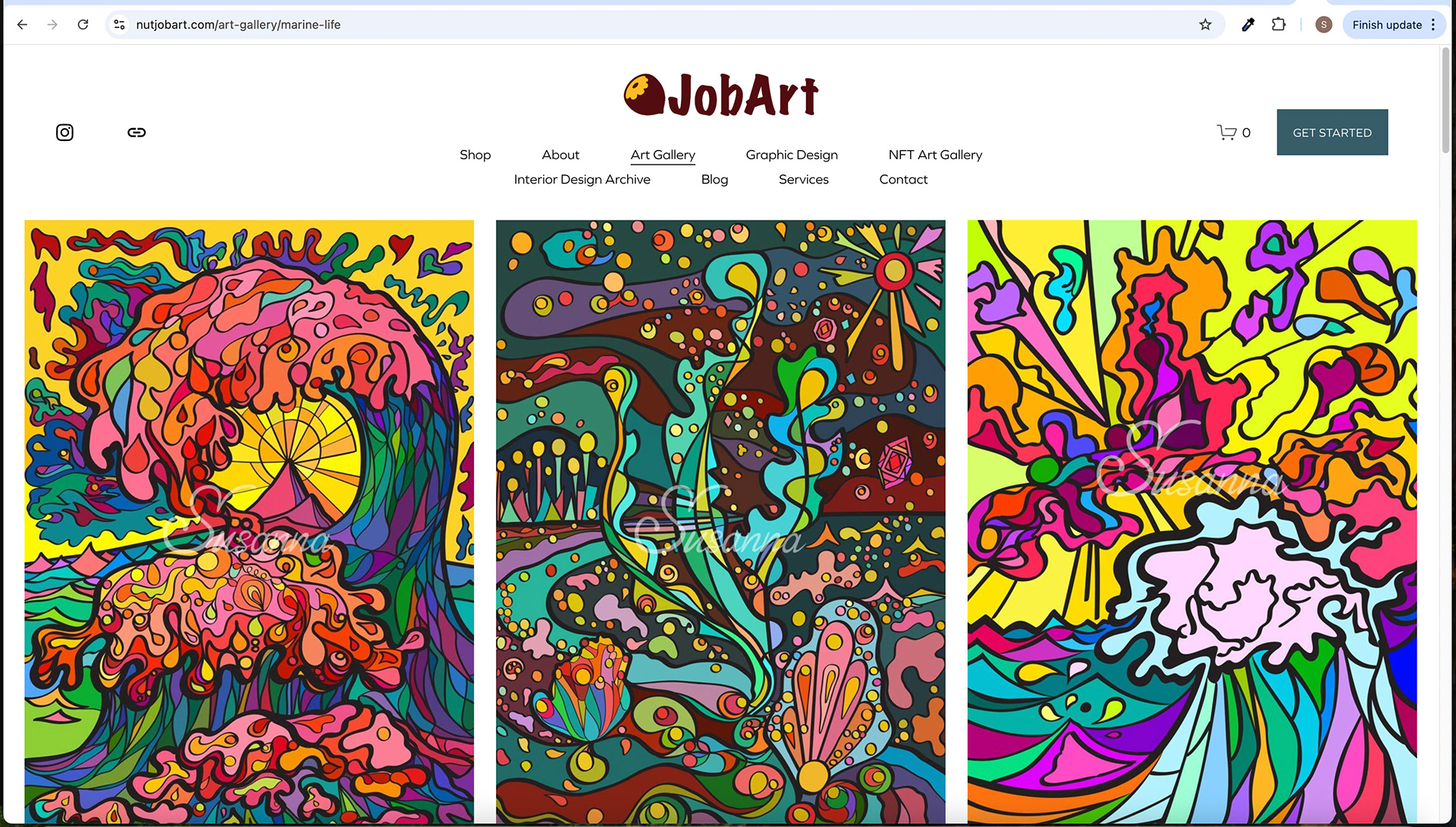 Art Gallery Subpage Screen