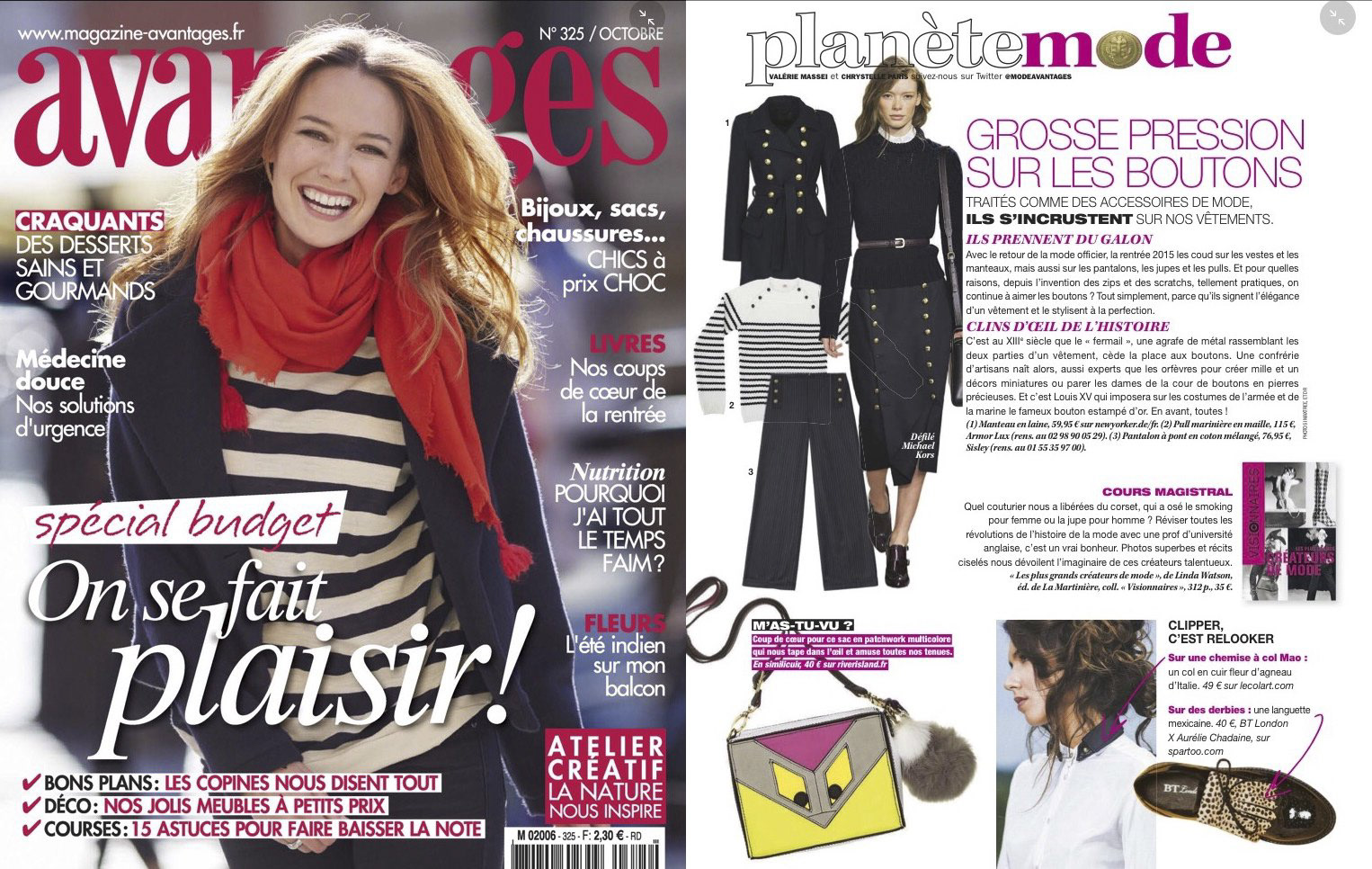 Publication Magazine Avantage Octobre 2015 pour "Le COLart by Afyda Antara"