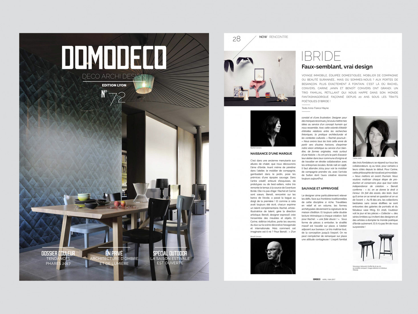 "Grafite" d'Ibride Design dans "DODODECO" Avril/Mai 2017