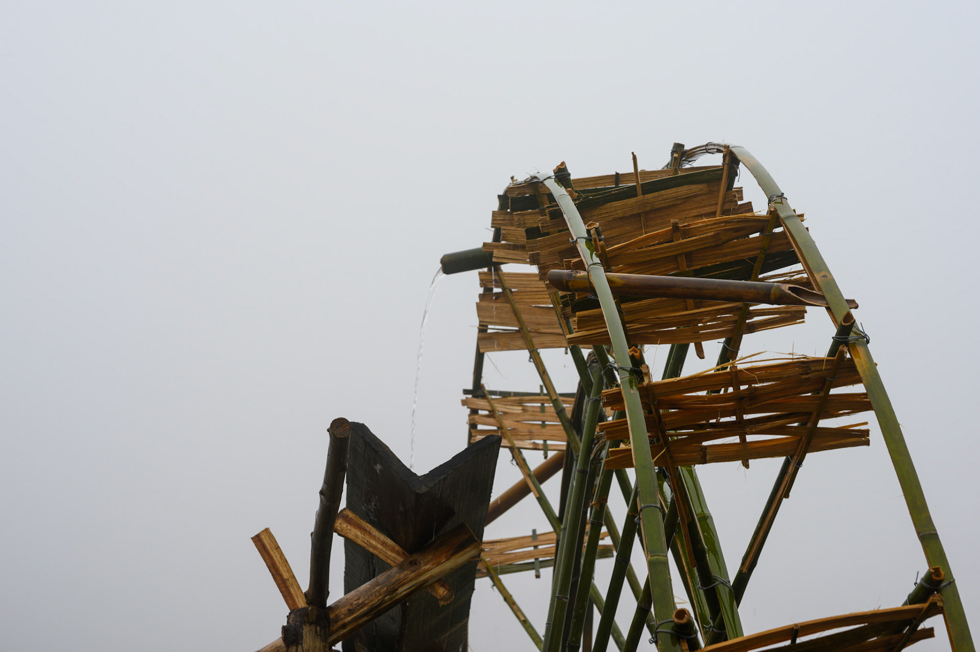 Cat Cat village showcases traditional agruculture and arts for tourists,. These water wheels were working anf lifting water.