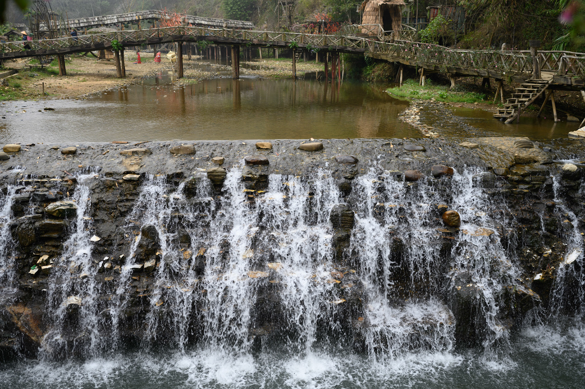 Cat Cat village showcases traditional agruculture and arts for tourists,.