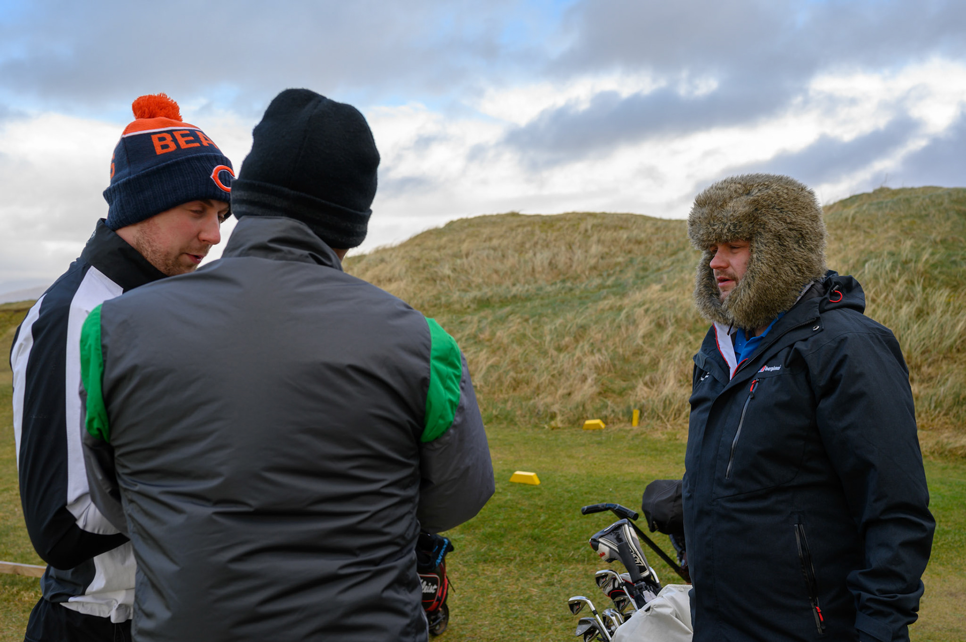 Every yeary on this day these Lewis and Harris lads play golf, whatever the weather. The Stornoway golf club was sensibly closed, but the Harris Golf Club has no such qualms about a bit of wild weather.