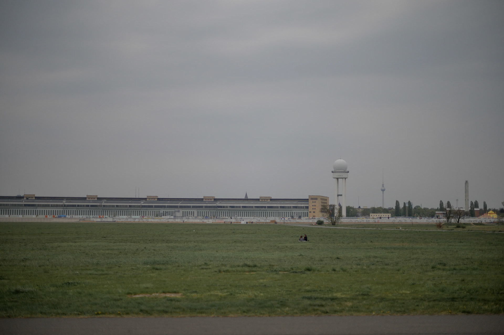The Templehof airfield terminal buildings.
Templehof stopped operating as an airport in 2008, and was turned over to public use. The terminal buildings house artists and startup spaces while the airfield is an open recreation area.